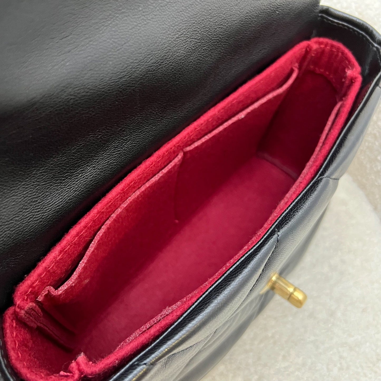 GLM-19 Small Flap in Black Goatskin and 3-tone HW (Model: AS1160)