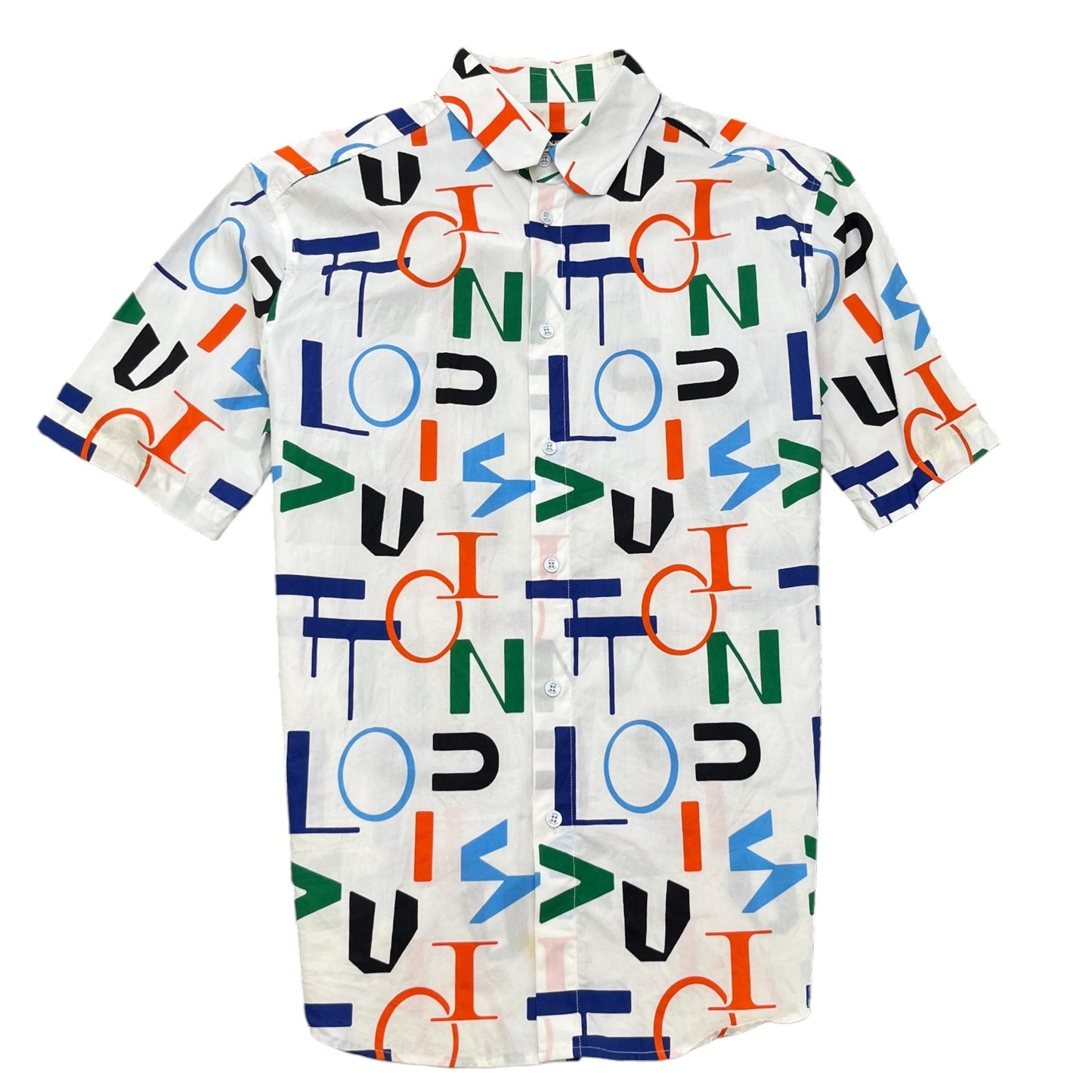 Men's Logomania Short Sleeve Shirt White Size L