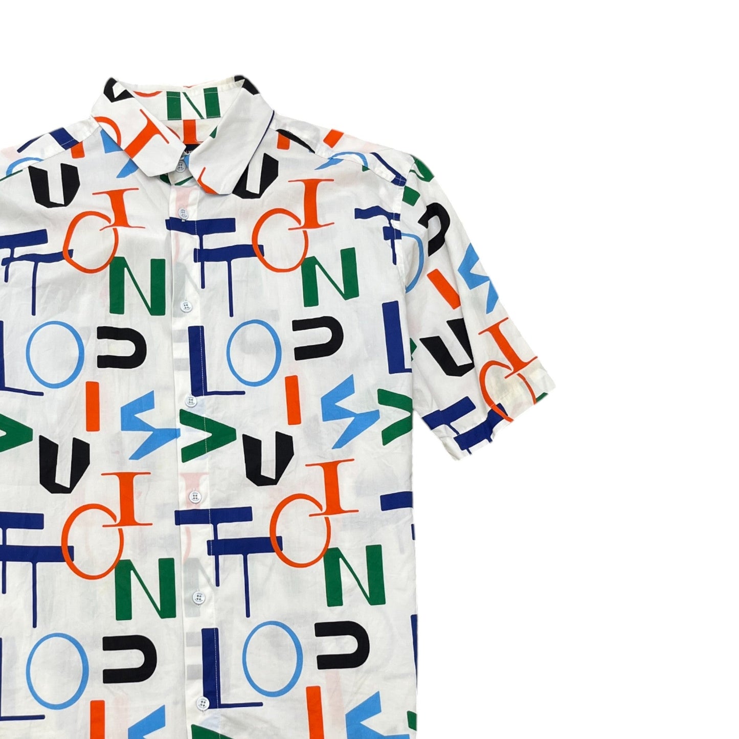 Men's Logomania Short Sleeve Shirt White Size L
