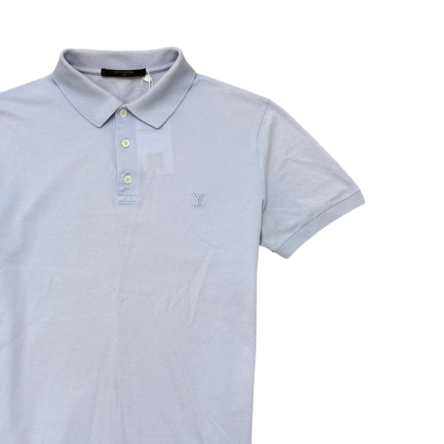 Men's Embroidered Logo Polo Shirt Purple Size S