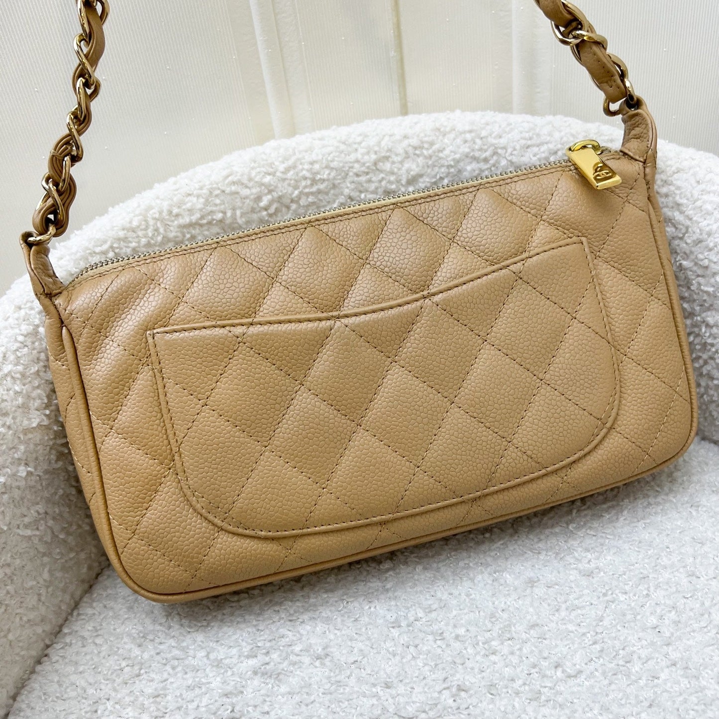 GLM- Timeless GLM- Small Hobo Shoulder Bag in Dark Beige Caviar and GHW