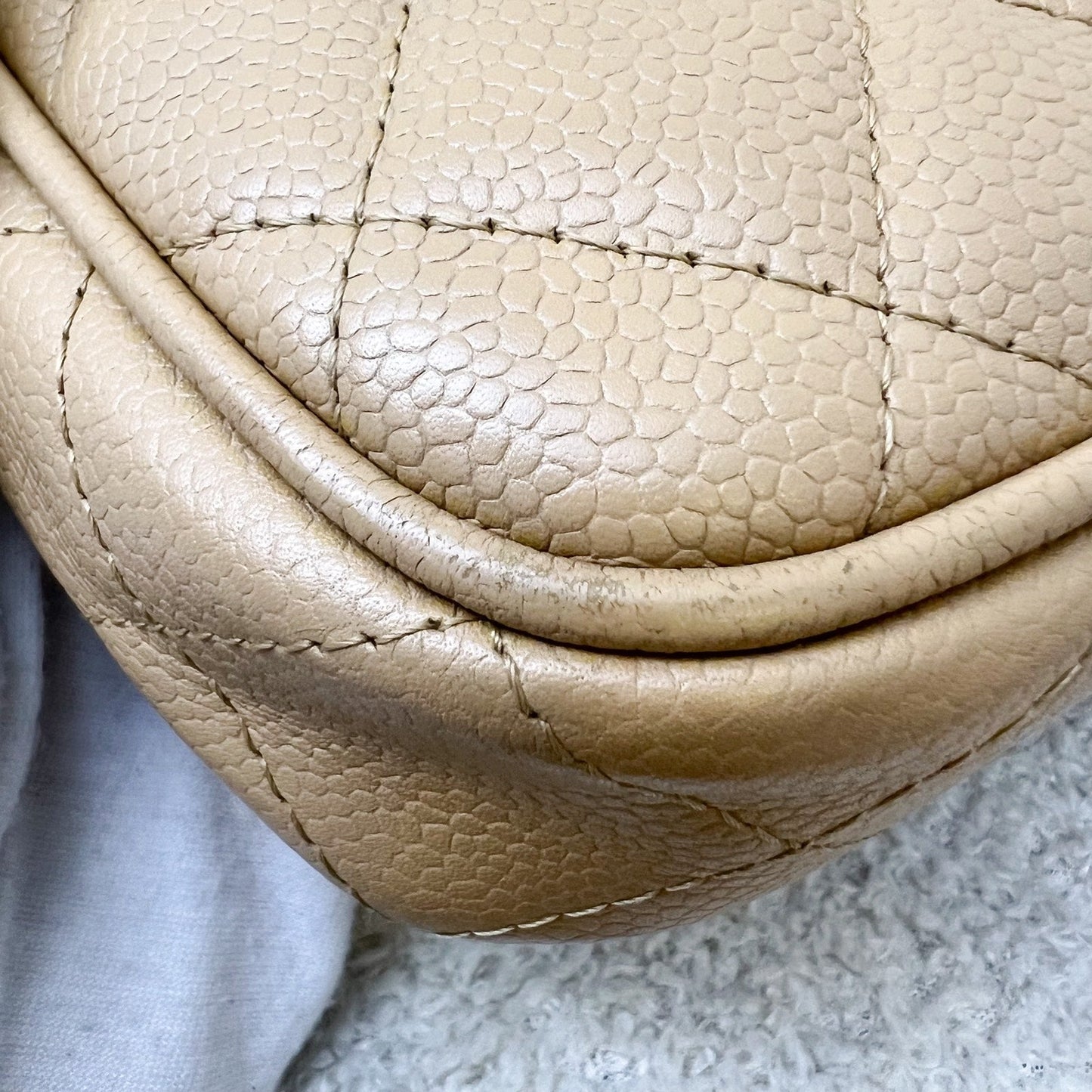GLM- Timeless GLM- Small Hobo Shoulder Bag in Dark Beige Caviar and GHW