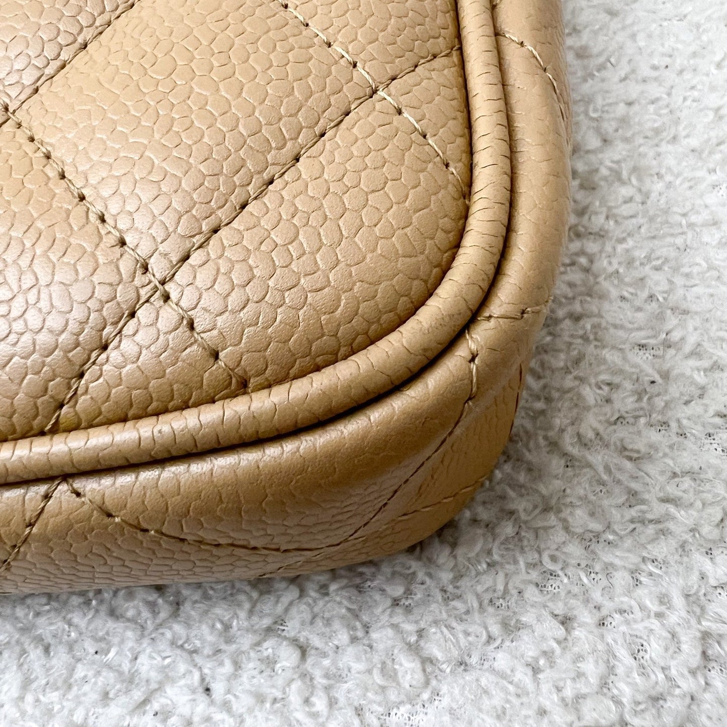 GLM- Timeless GLM- Small Hobo Shoulder Bag in Dark Beige Caviar and GHW