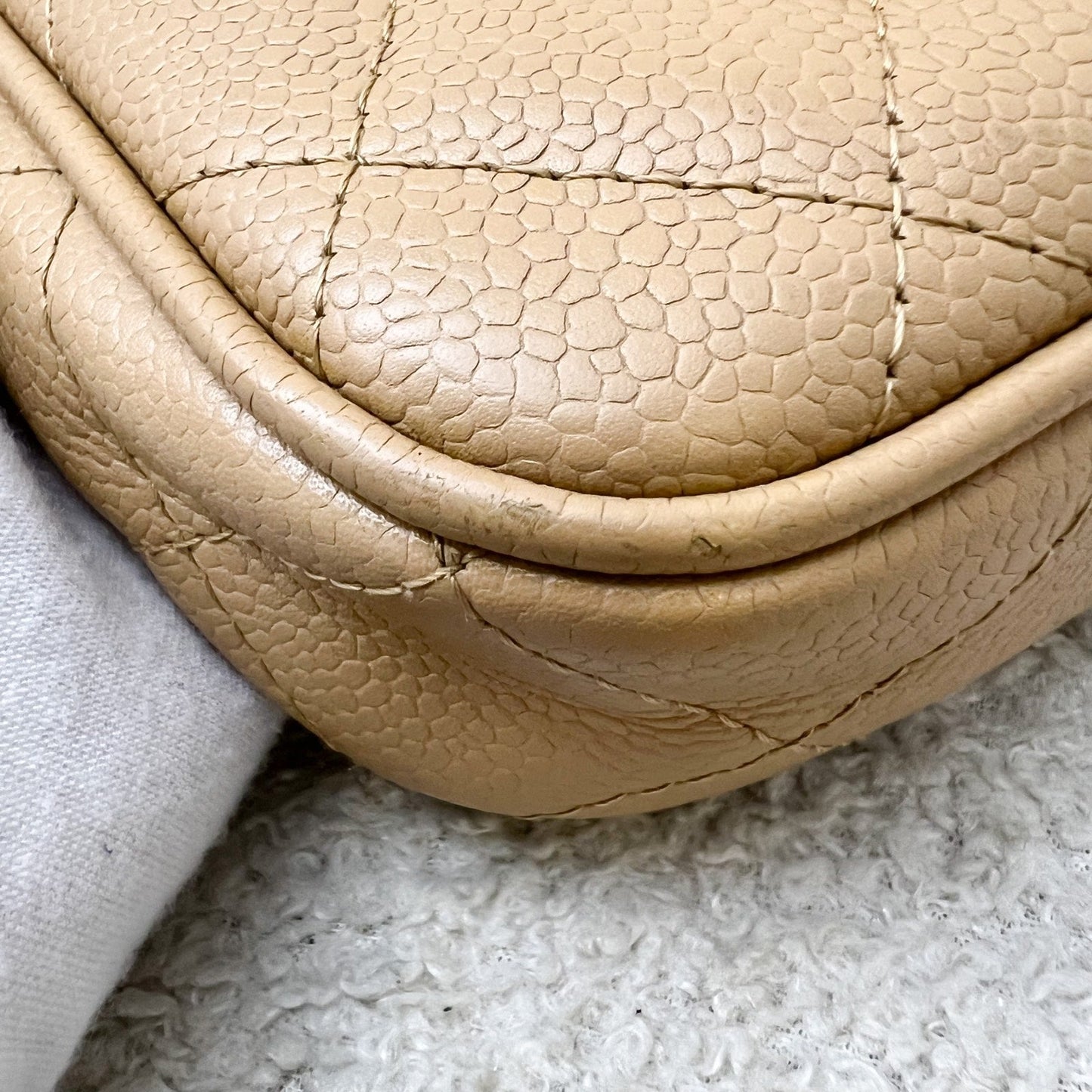 GLM- Timeless GLM- Small Hobo Shoulder Bag in Dark Beige Caviar and GHW