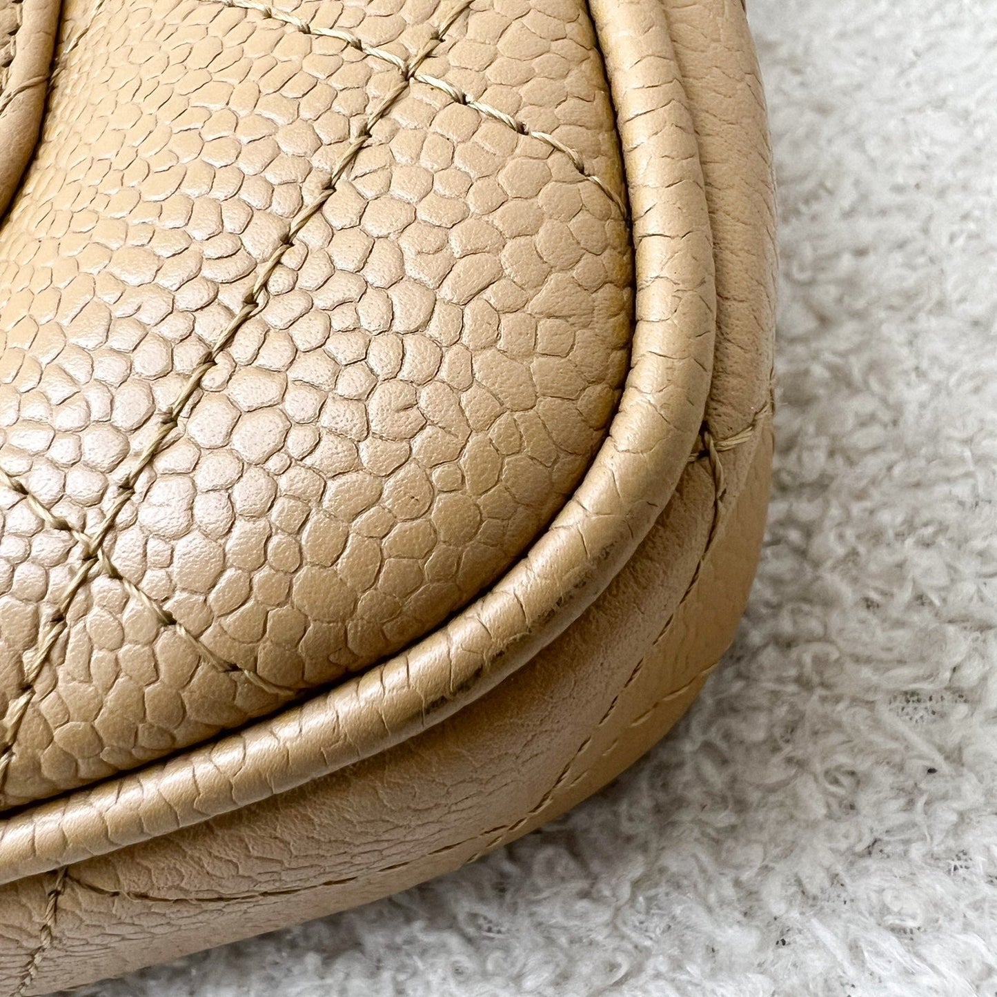 GLM- Timeless GLM- Small Hobo Shoulder Bag in Dark Beige Caviar and GHW