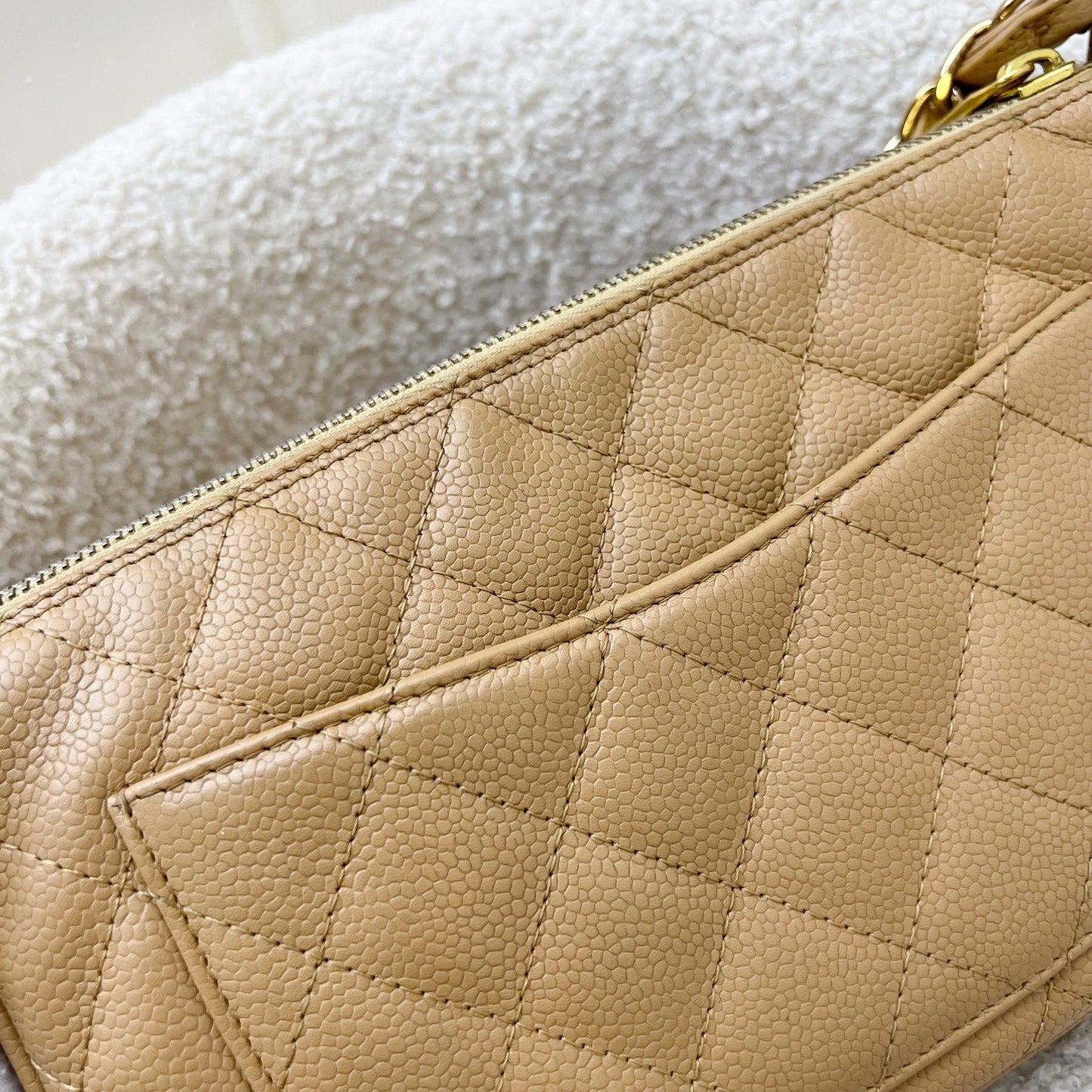 GLM- Timeless GLM- Small Hobo Shoulder Bag in Dark Beige Caviar and GHW