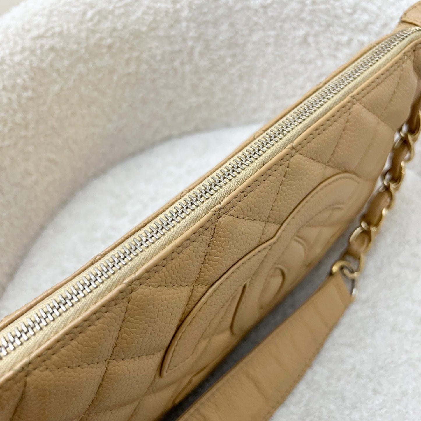 GLM- Timeless GLM- Small Hobo Shoulder Bag in Dark Beige Caviar and GHW