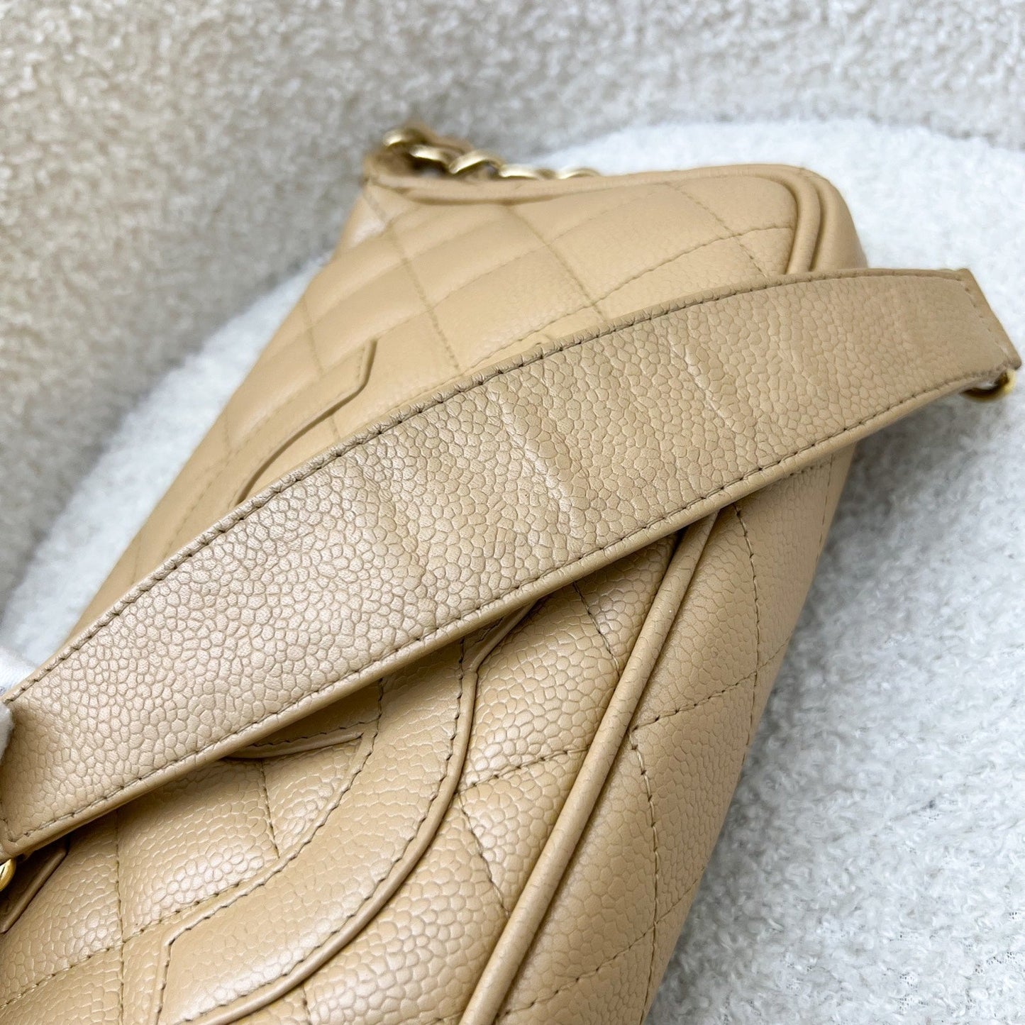 GLM- Timeless GLM- Small Hobo Shoulder Bag in Dark Beige Caviar and GHW