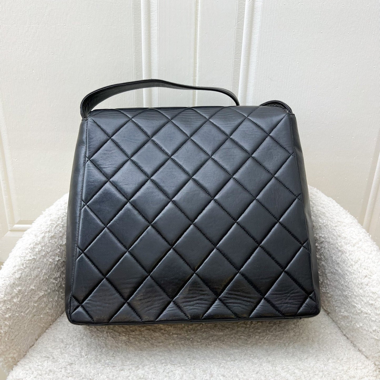 GLM- Double Pocket Shoulder Bag in Black Lambskin and 24K GHW