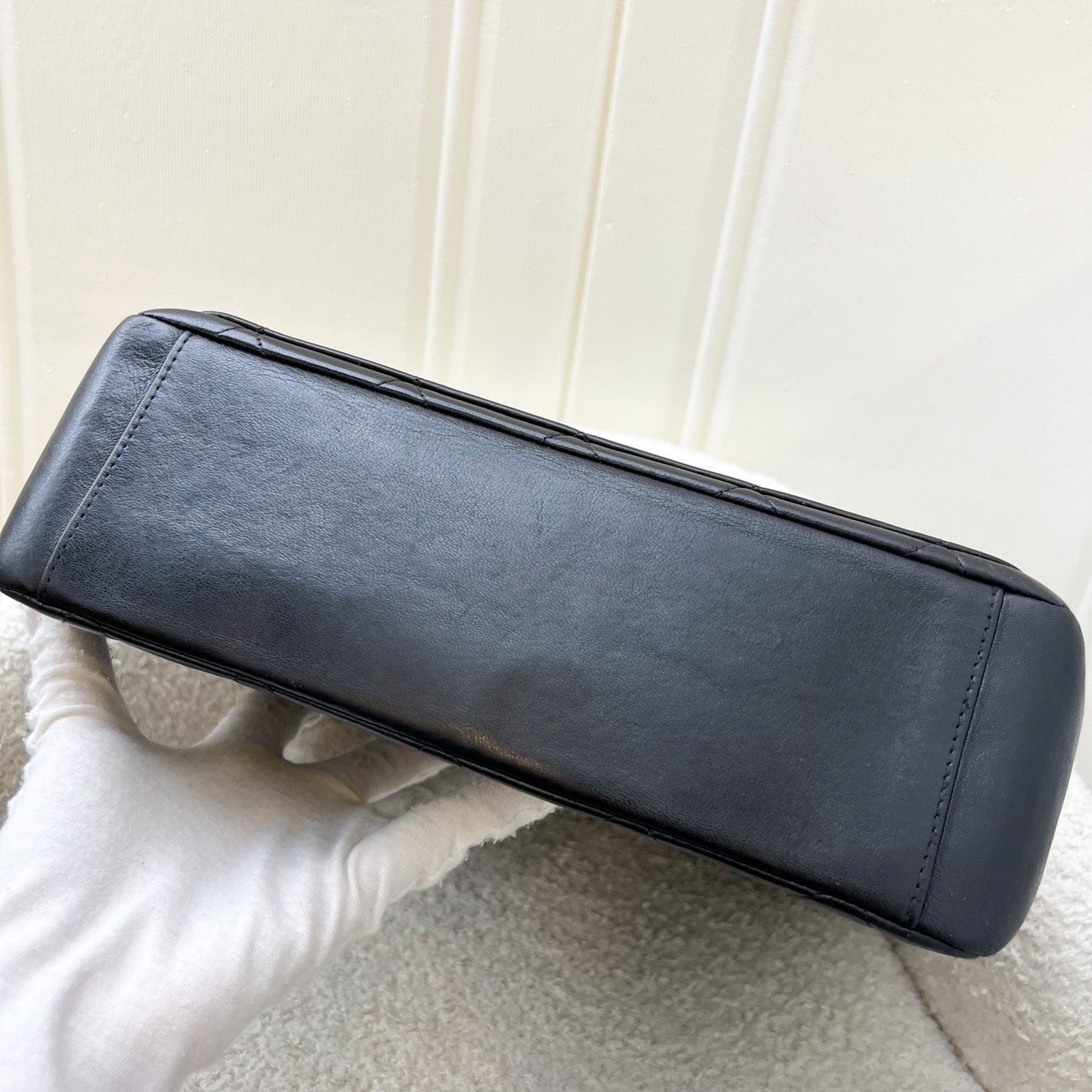 GLM- Double Pocket Shoulder Bag in Black Lambskin and 24K GHW