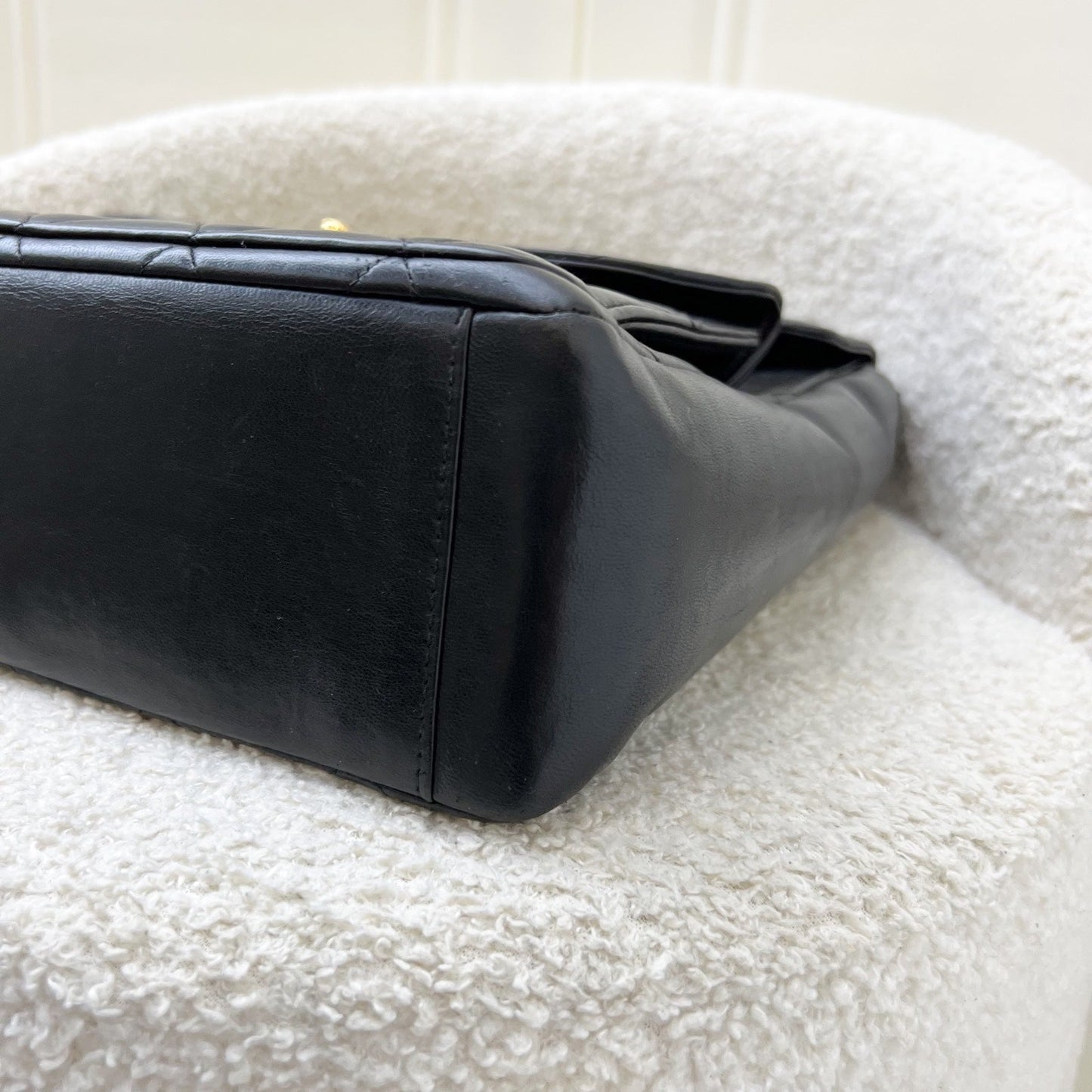 GLM- Double Pocket Shoulder Bag in Black Lambskin and 24K GHW