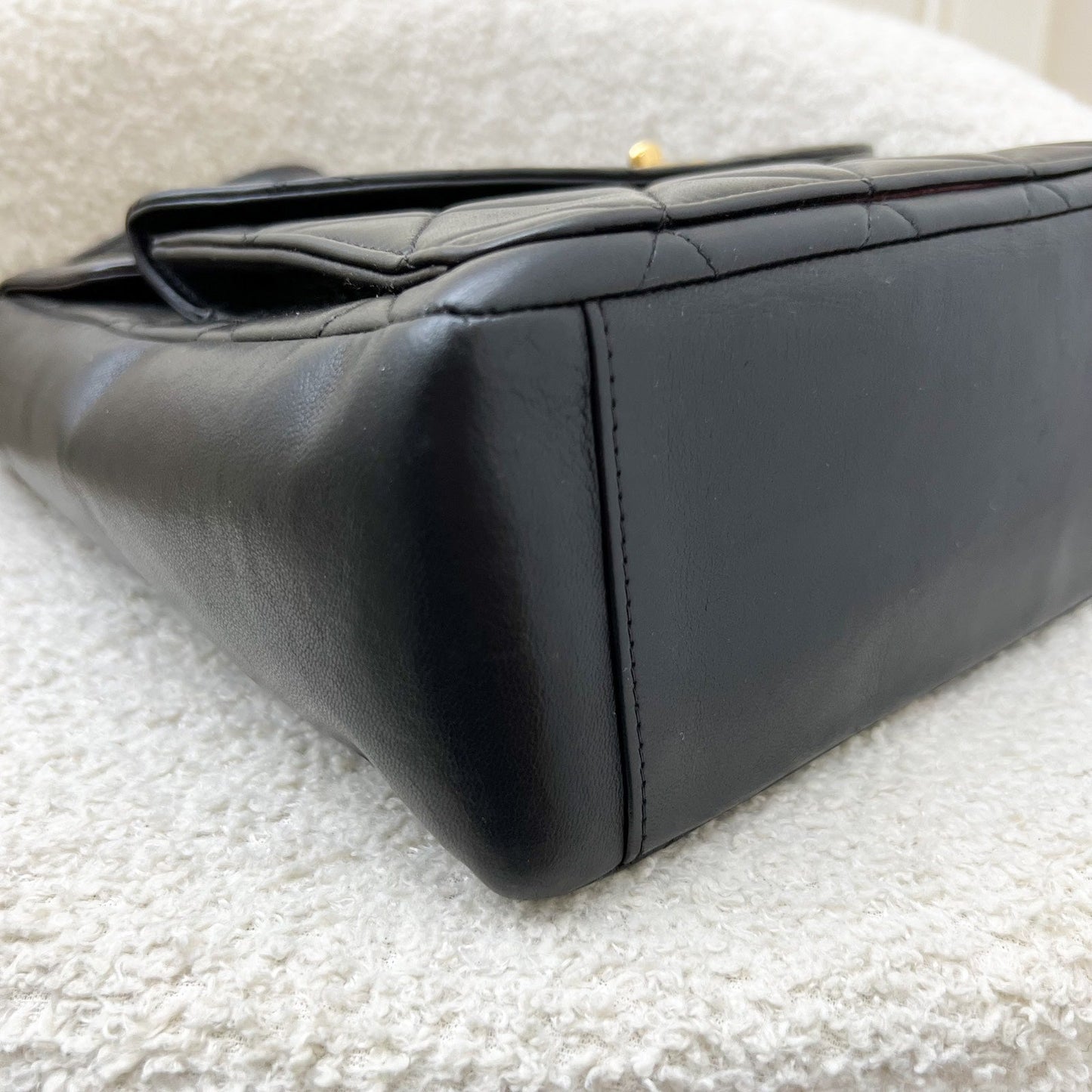 GLM- Double Pocket Shoulder Bag in Black Lambskin and 24K GHW