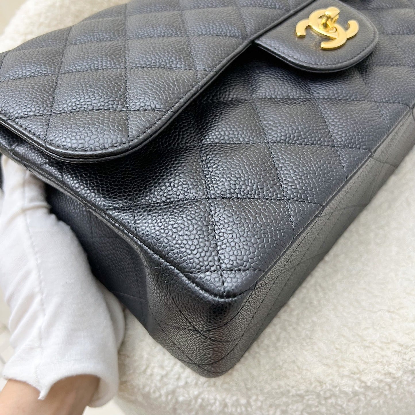 GLM-Jumbo Classic Flap DF in Black Caviar and GHW