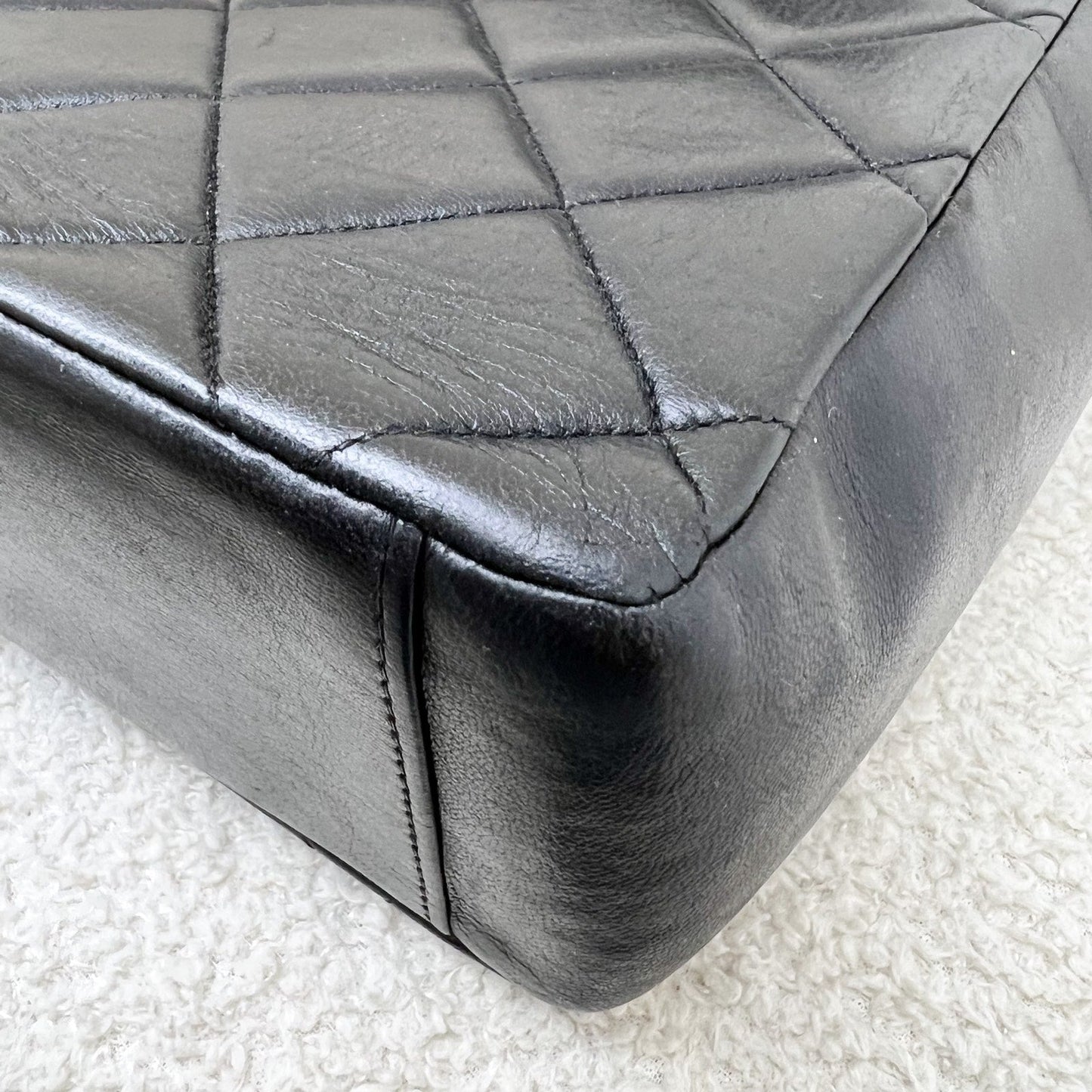 GLM- Double Pocket Shoulder Bag in Black Lambskin and 24K GHW