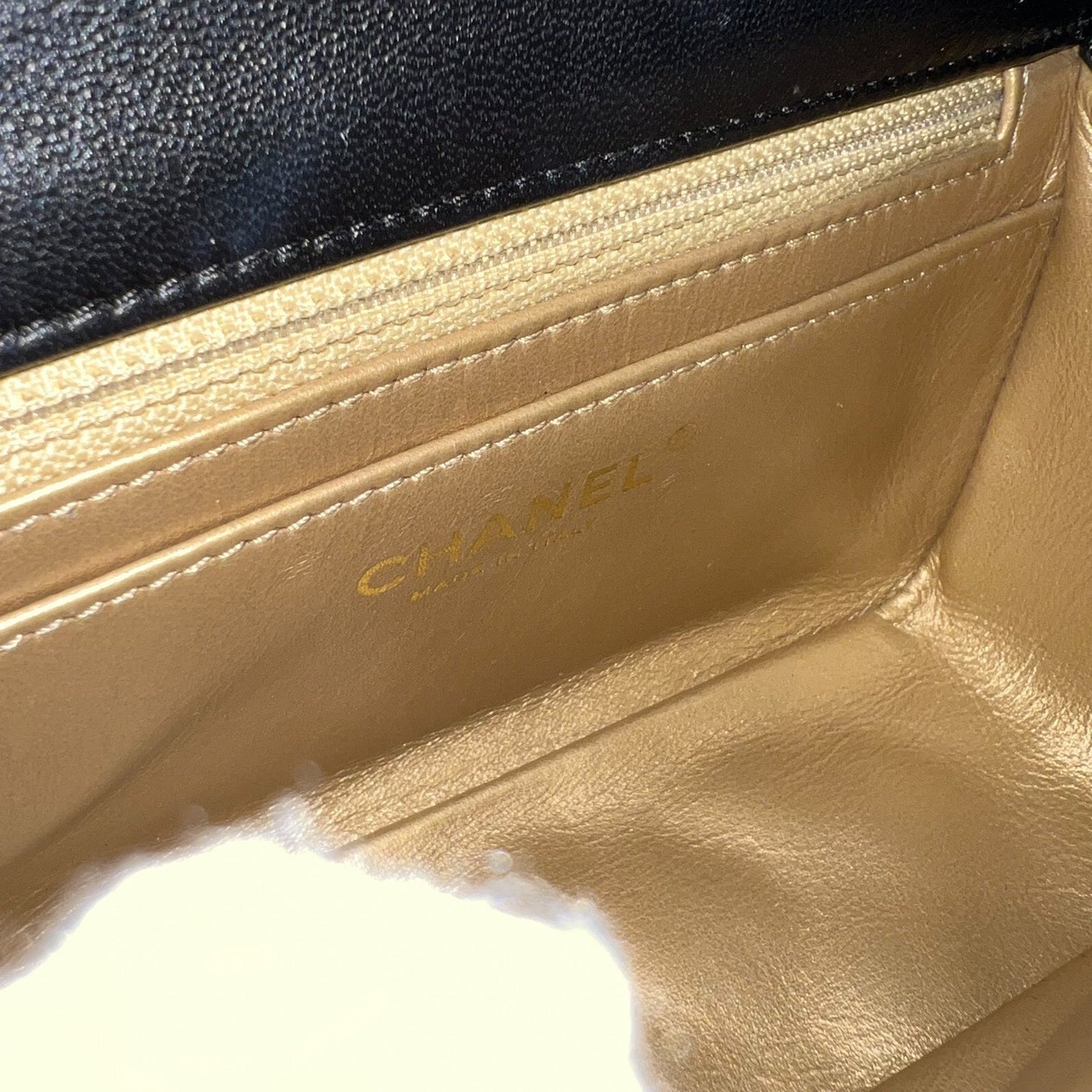 GLM-Pearl Crush Square Mini Flap in Black Lambskin and AGHW (Model: AS1786)