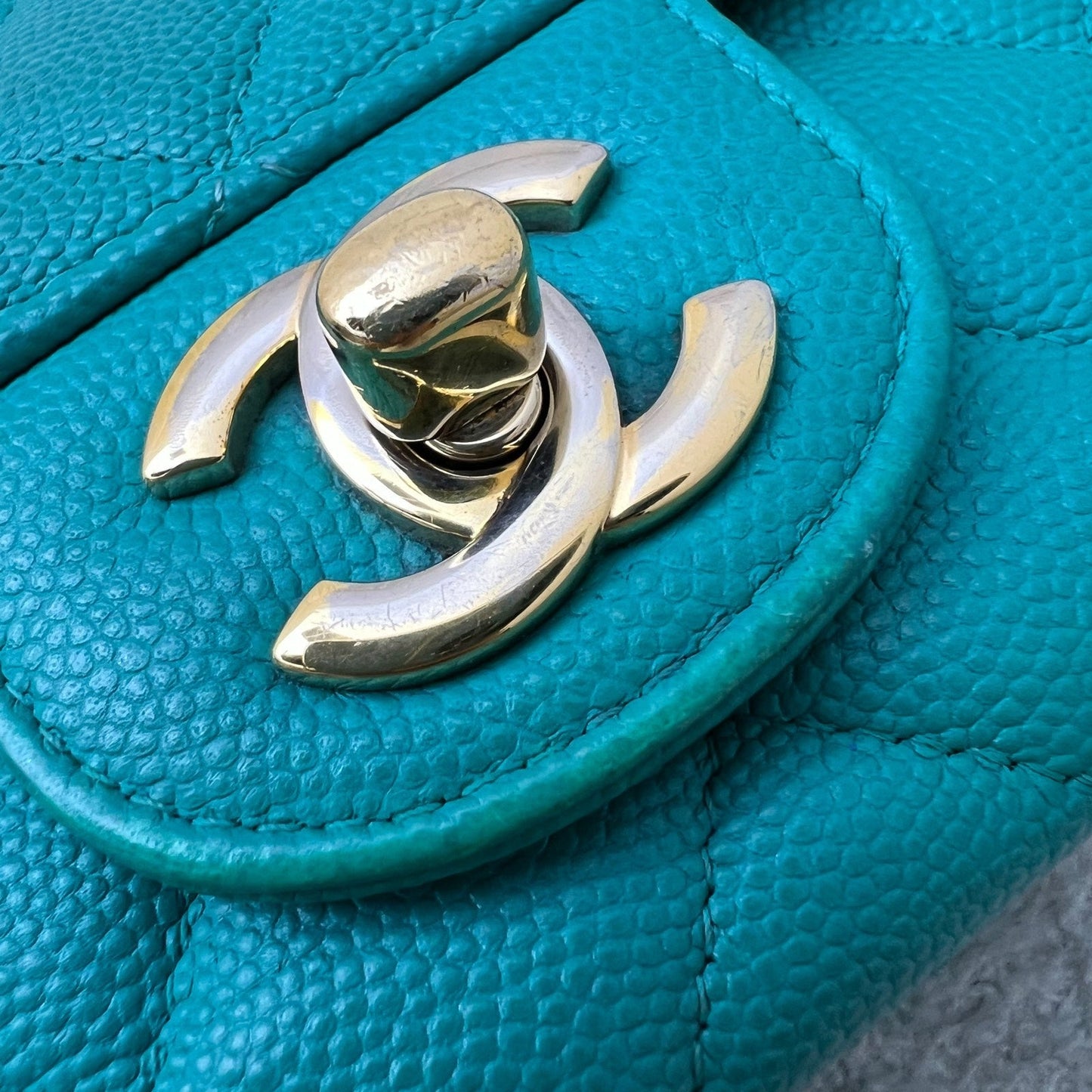 GLM-Classic Mini Rectangle Flap in Turquoise Caviar and LGHW