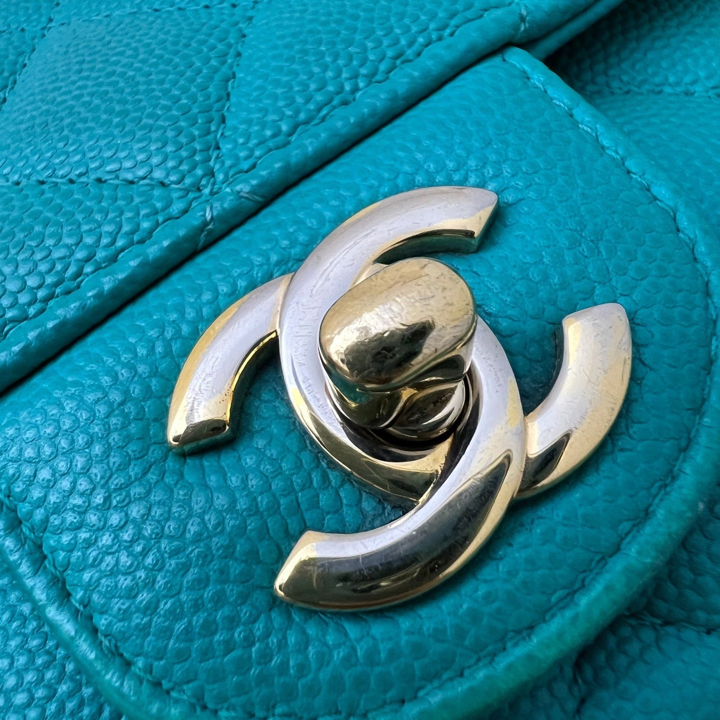 GLM-Classic Mini Rectangle Flap in Turquoise Caviar and LGHW