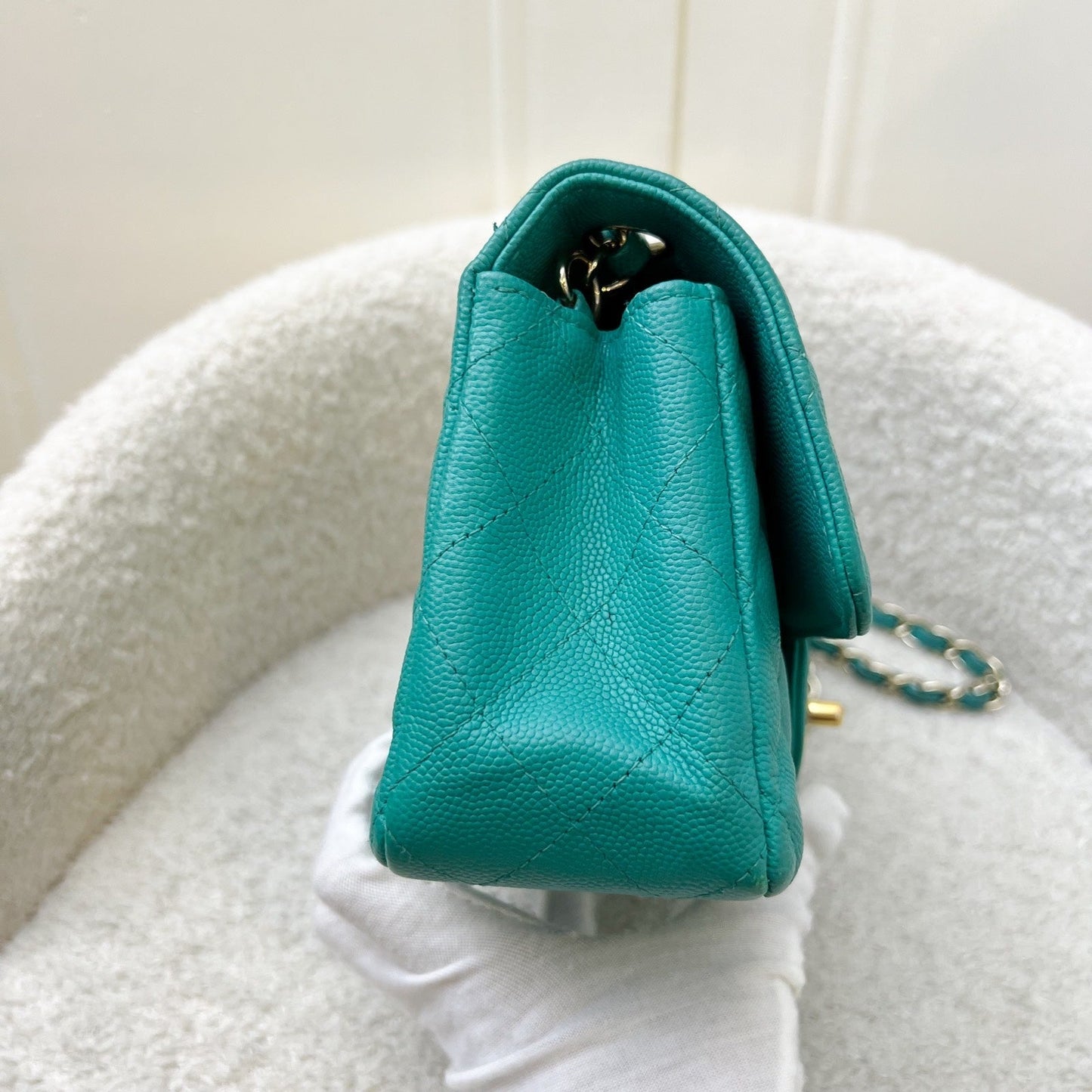 GLM-Classic Mini Rectangle Flap in Turquoise Caviar and LGHW