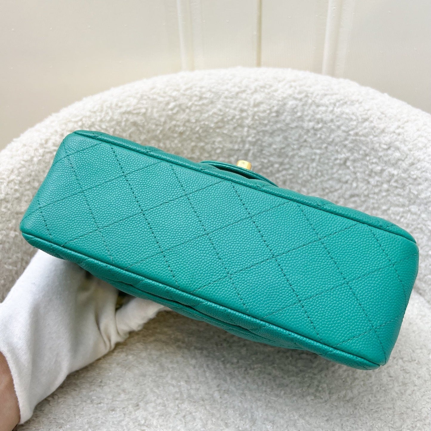 GLM-Classic Mini Rectangle Flap in Turquoise Caviar and LGHW