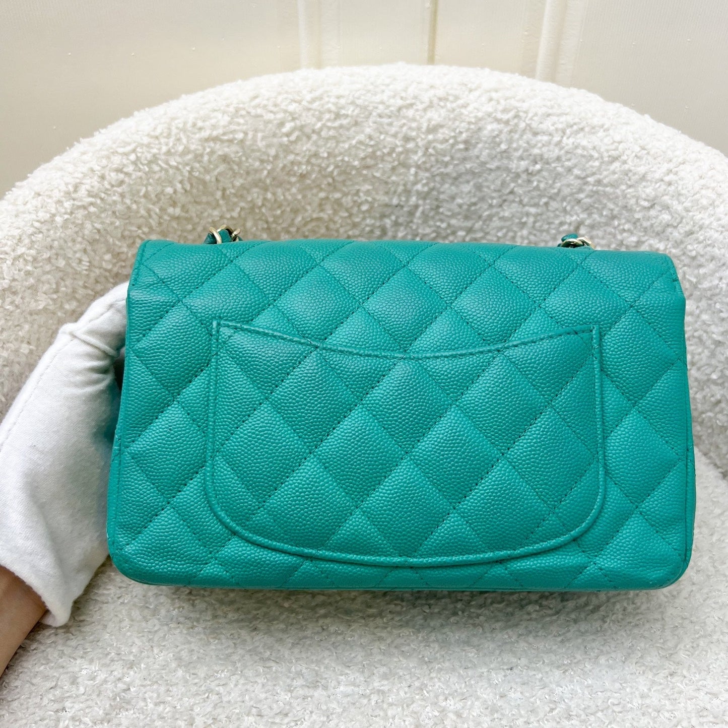 GLM-Classic Mini Rectangle Flap in Turquoise Caviar and LGHW