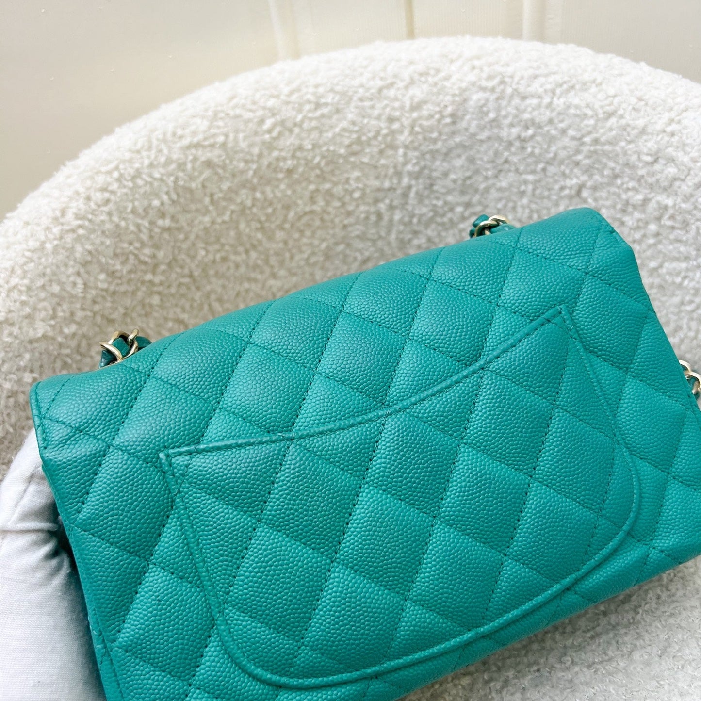 GLM-Classic Mini Rectangle Flap in Turquoise Caviar and LGHW