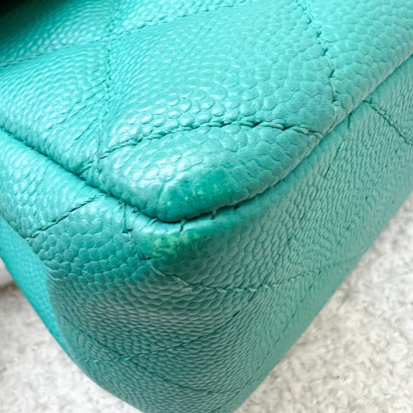 GLM-Classic Mini Rectangle Flap in Turquoise Caviar and LGHW