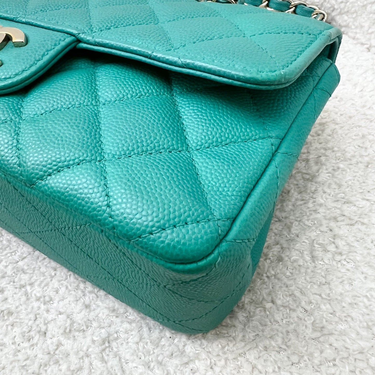 GLM-Classic Mini Rectangle Flap in Turquoise Caviar and LGHW