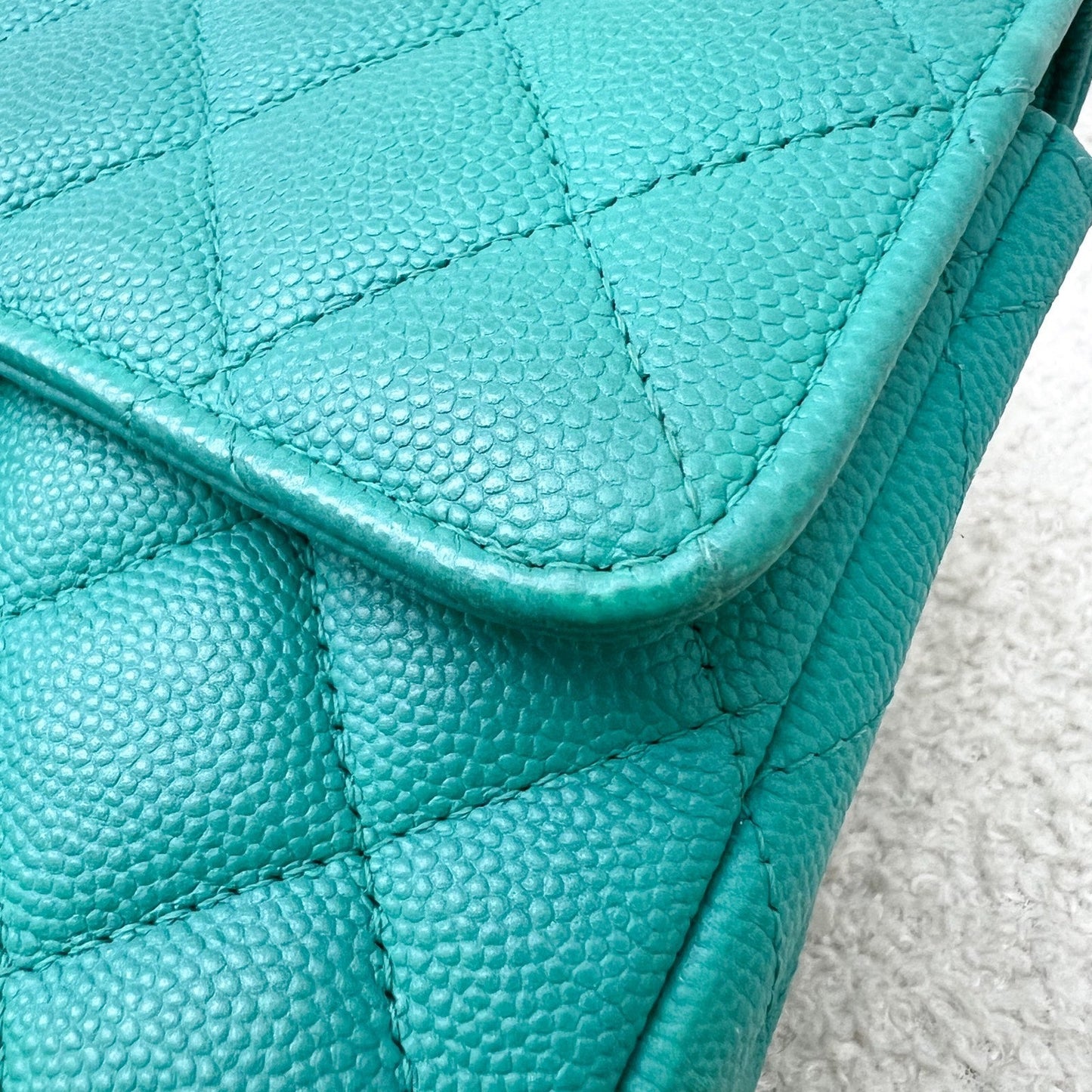 GLM-Classic Mini Rectangle Flap in Turquoise Caviar and LGHW