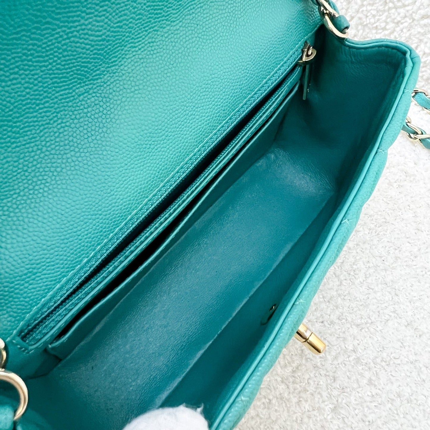 GLM-Classic Mini Rectangle Flap in Turquoise Caviar and LGHW