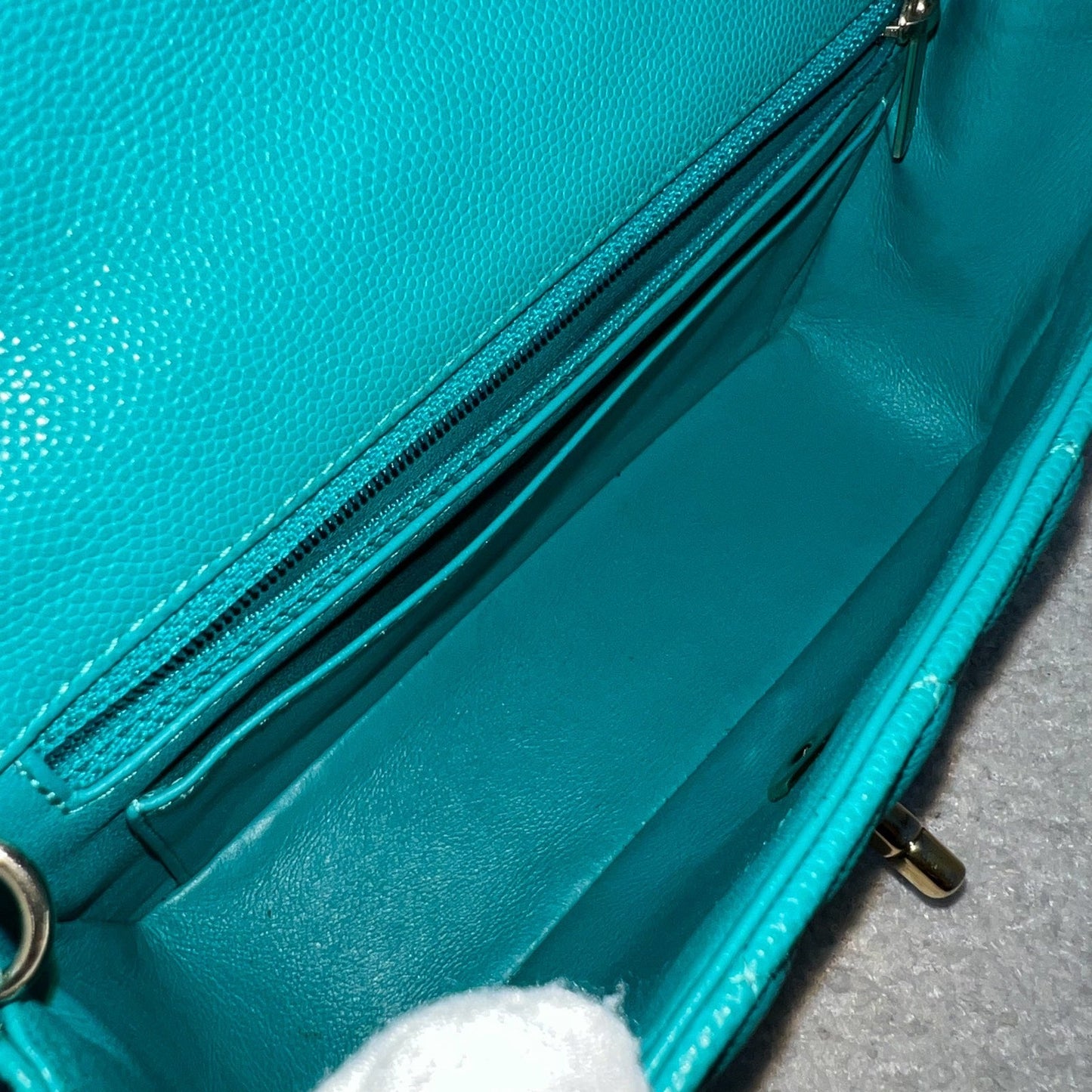 GLM-Classic Mini Rectangle Flap in Turquoise Caviar and LGHW