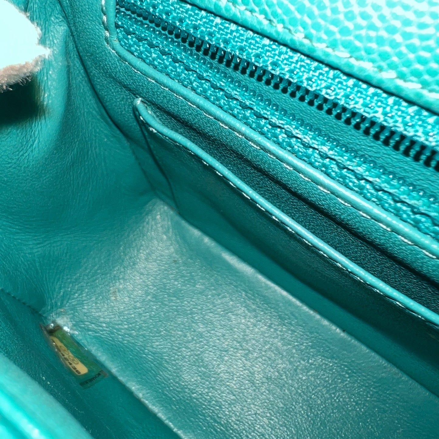 GLM-Classic Mini Rectangle Flap in Turquoise Caviar and LGHW