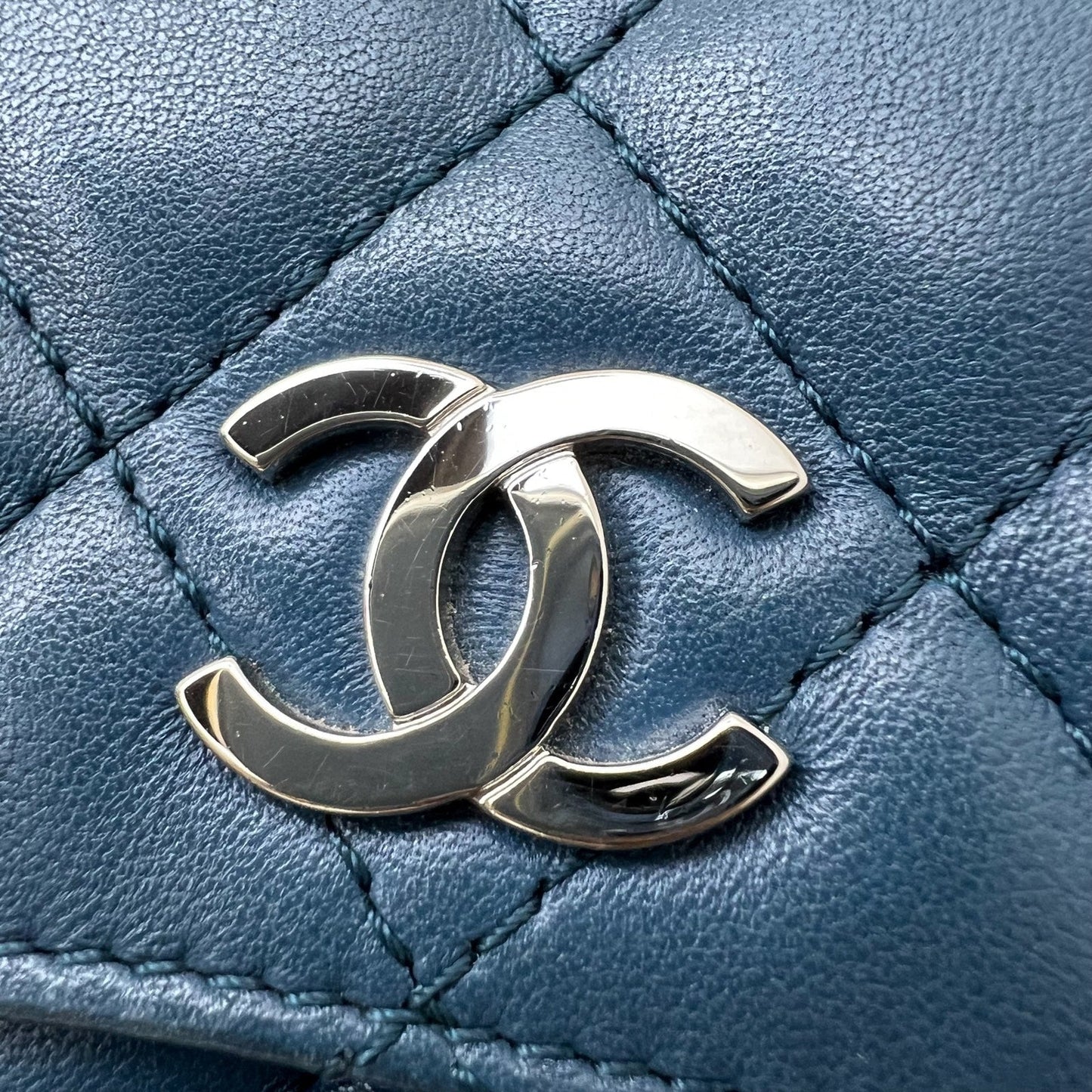 GLM-Seasonal Camera Bag in Blue Lambskin and SHW