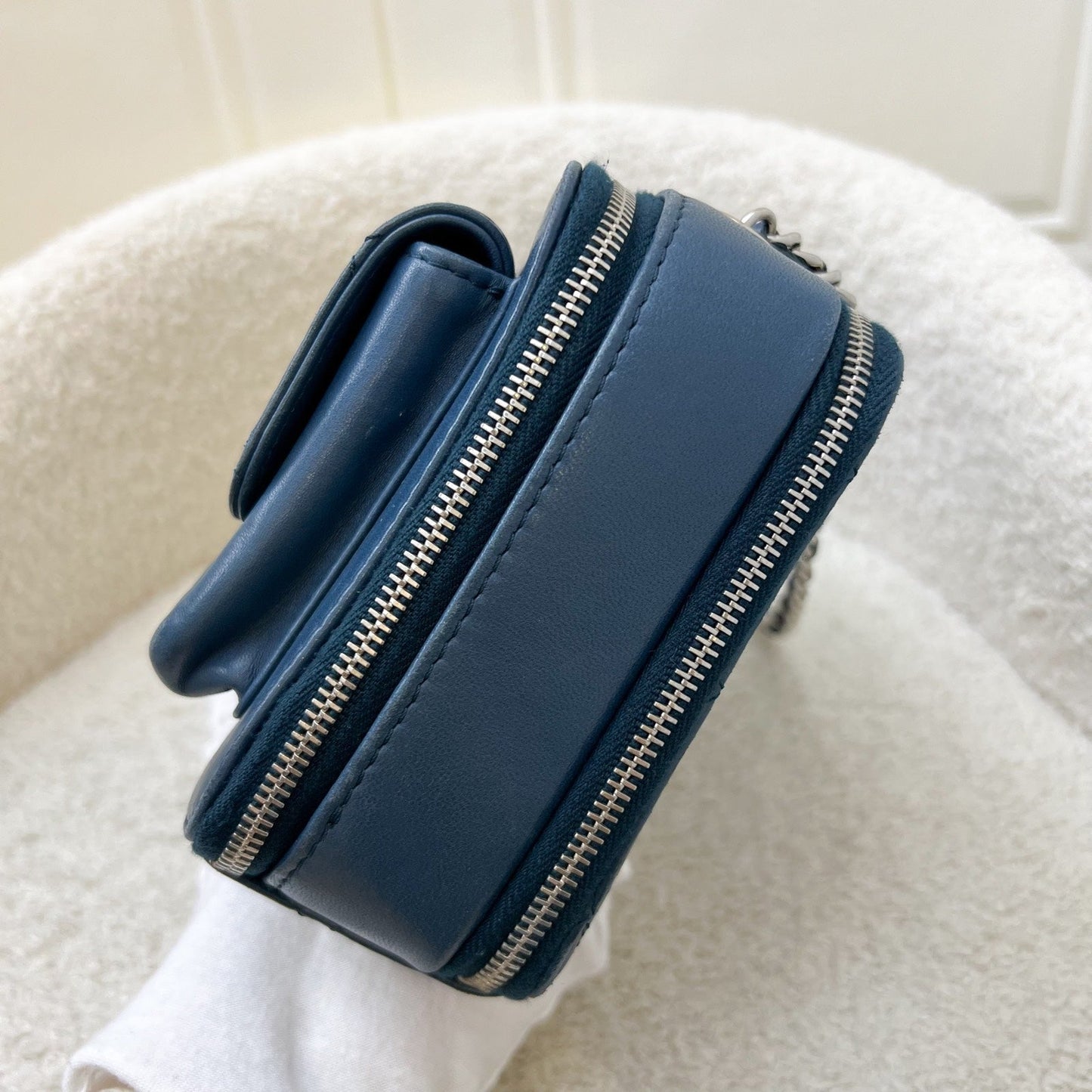GLM-Seasonal Camera Bag in Blue Lambskin and SHW