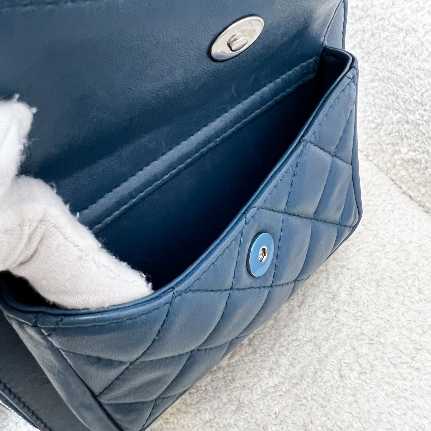 GLM-Seasonal Camera Bag in Blue Lambskin and SHW