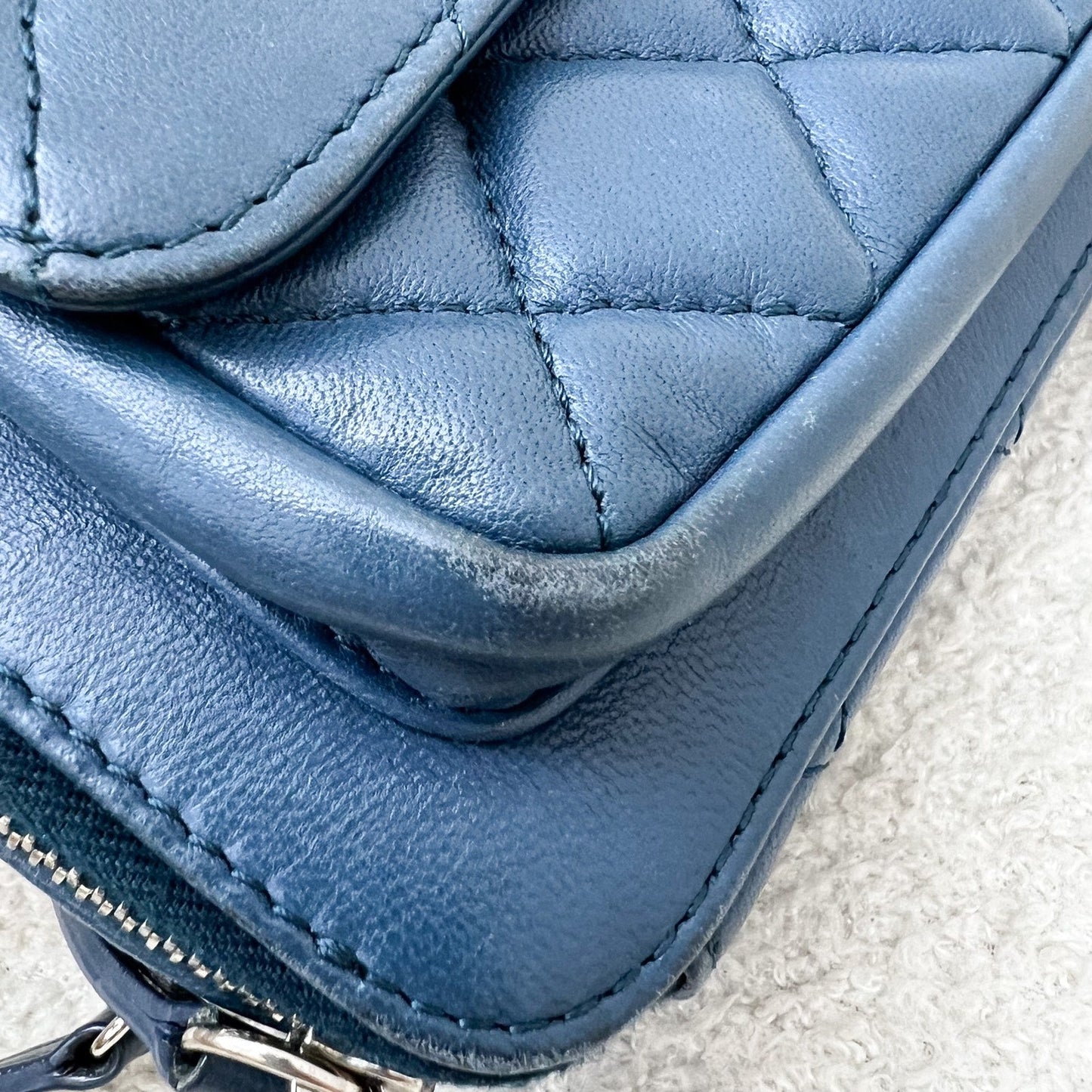 GLM-Seasonal Camera Bag in Blue Lambskin and SHW