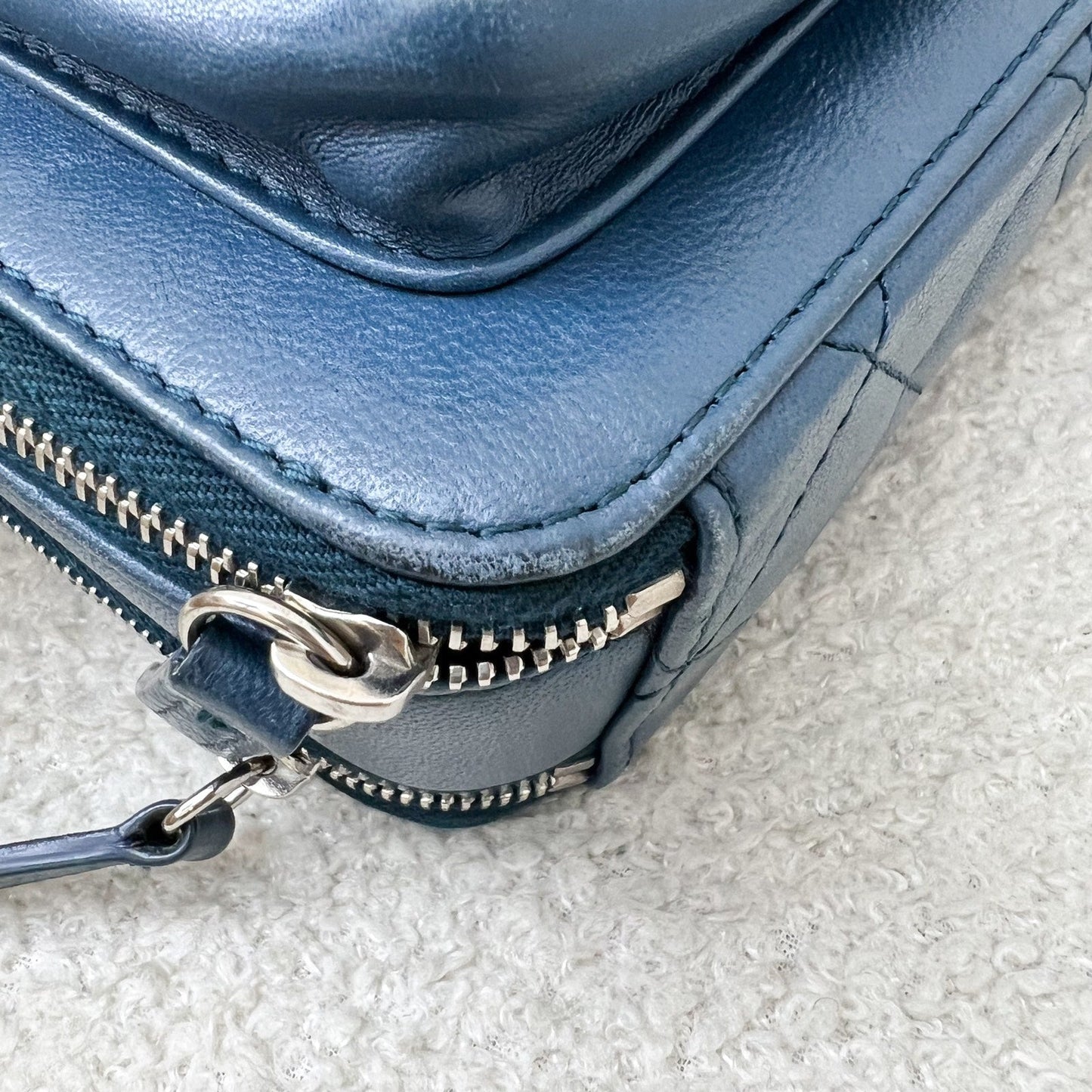 GLM-Seasonal Camera Bag in Blue Lambskin and SHW
