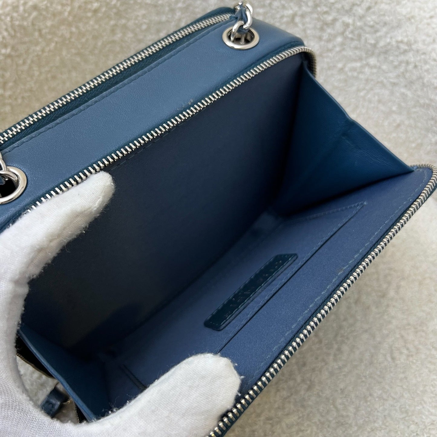 GLM-Seasonal Camera Bag in Blue Lambskin and SHW