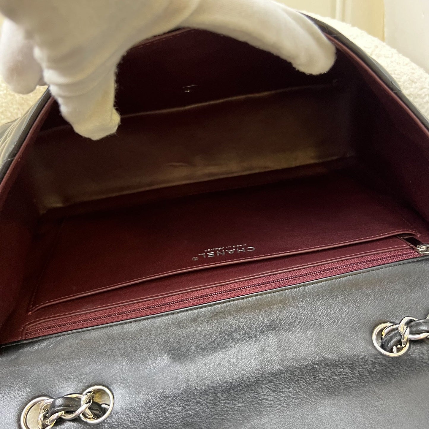 GLM-Jumbo Classic Single Flap SF in Black Lambskin and SHW