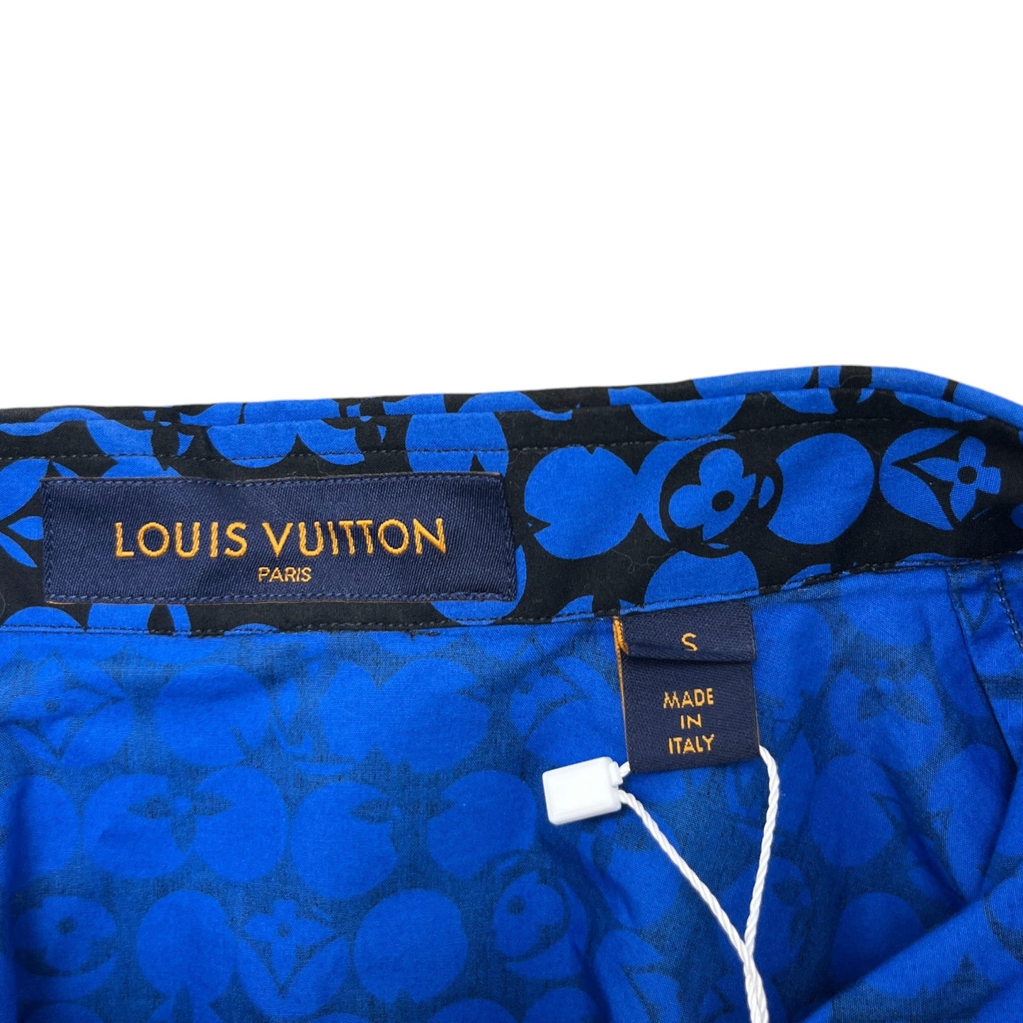 Men's X Virgil Abloh Monogram Dots Long Sleeve Shirt Blue Size S