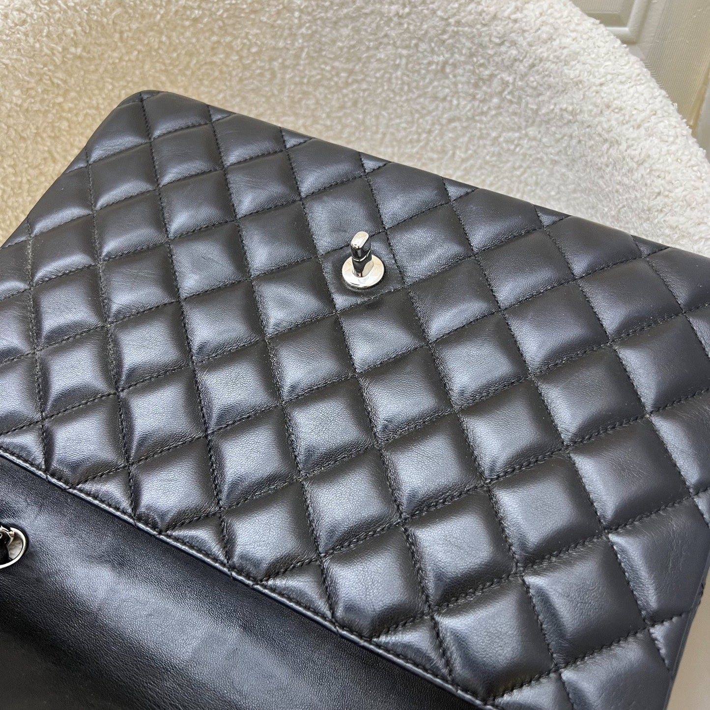 GLM-Jumbo Classic Single Flap SF in Black Lambskin and SHW