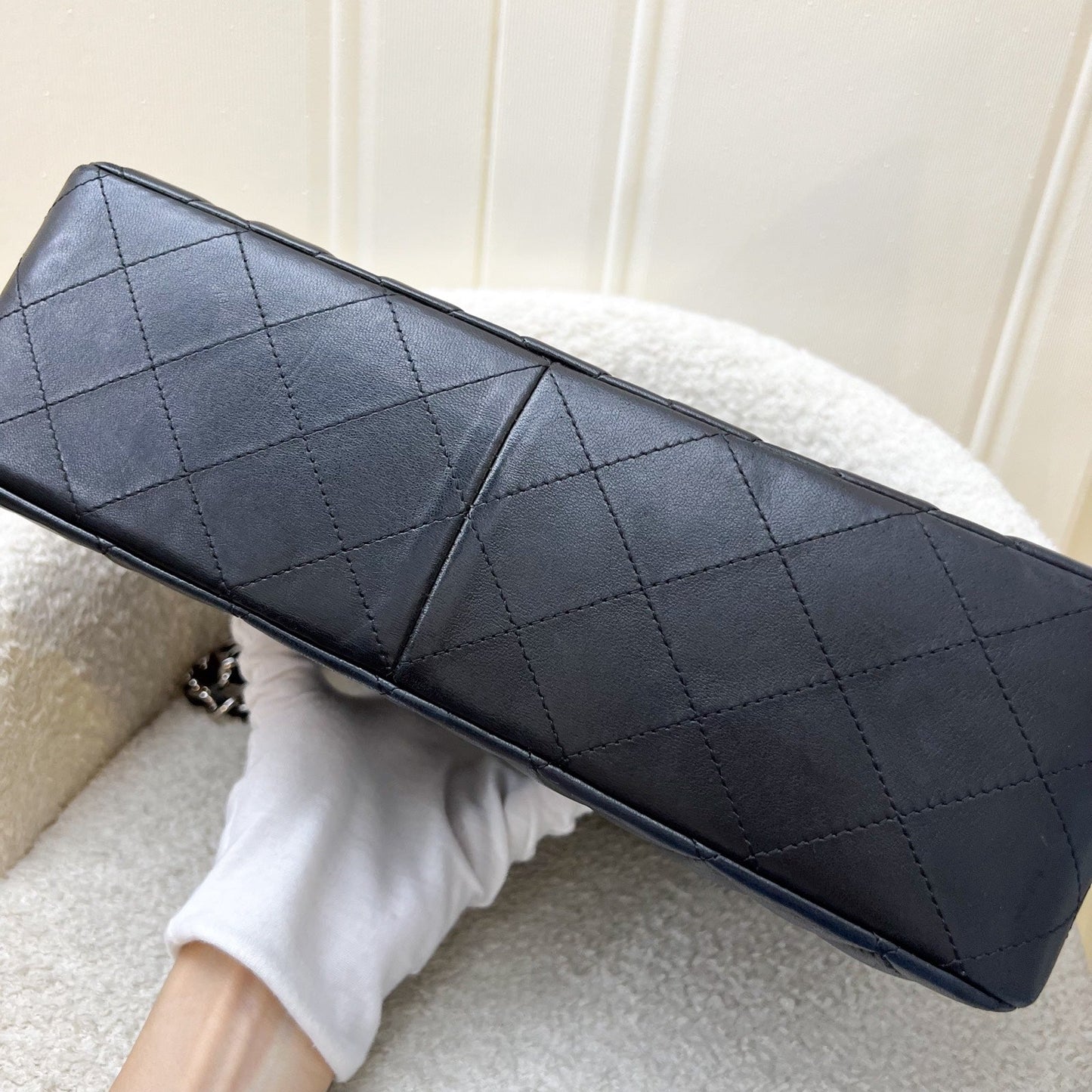 GLM-Jumbo Classic Single Flap SF in Black Lambskin and SHW