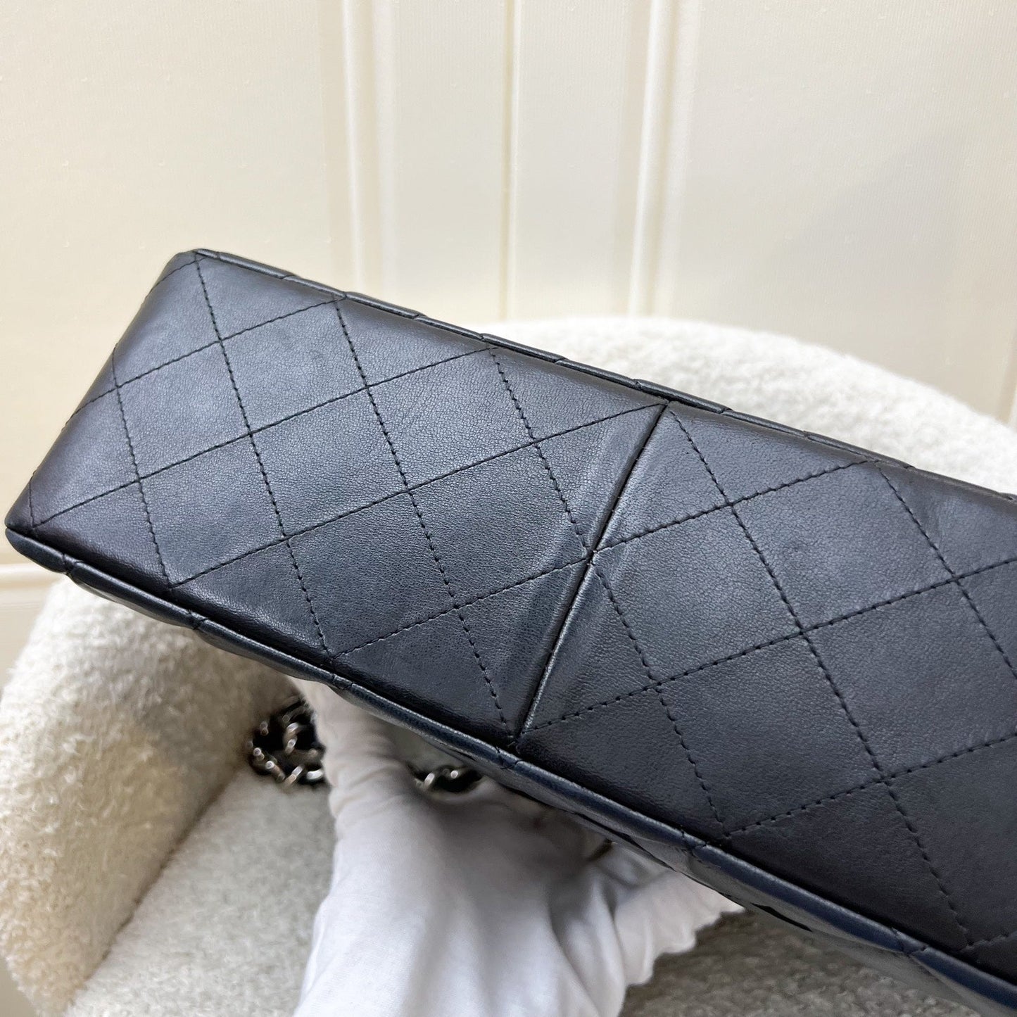 GLM-Jumbo Classic Single Flap SF in Black Lambskin and SHW