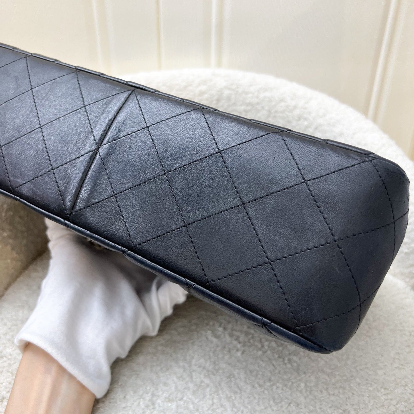 GLM-Jumbo Classic Single Flap SF in Black Lambskin and SHW