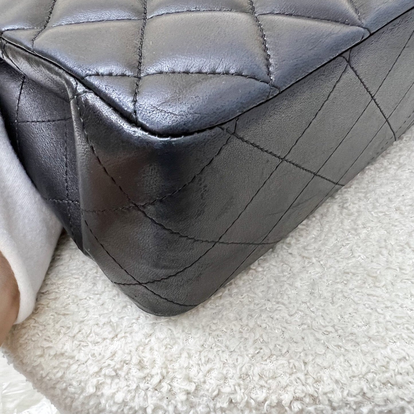 GLM-Jumbo Classic Single Flap SF in Black Lambskin and SHW