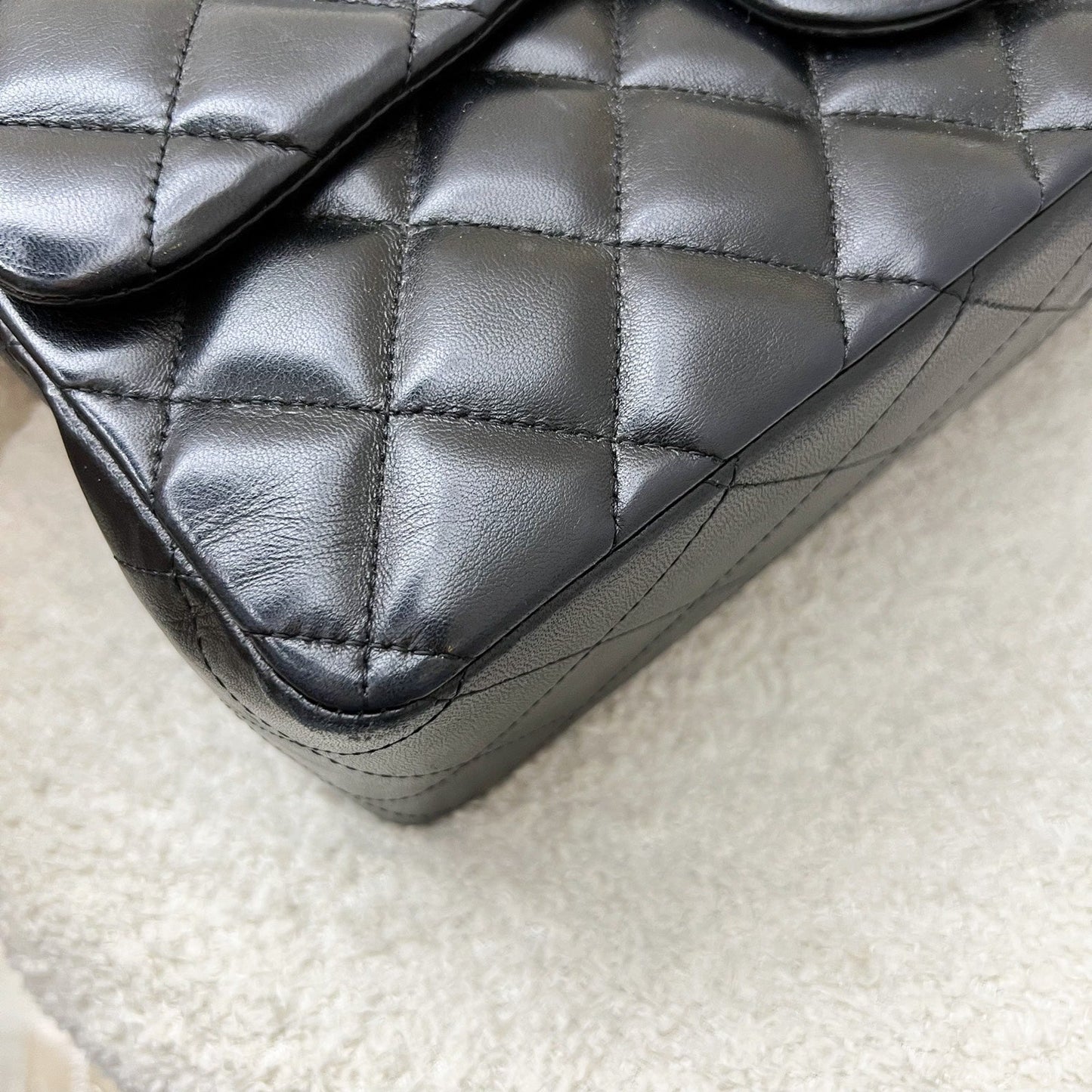 GLM-Jumbo Classic Single Flap SF in Black Lambskin and SHW