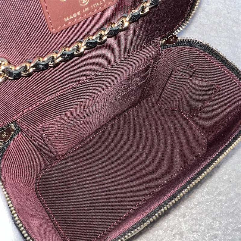 GLM-Small Vanity in Black Lambskin and LGHW (Model: AP1341)