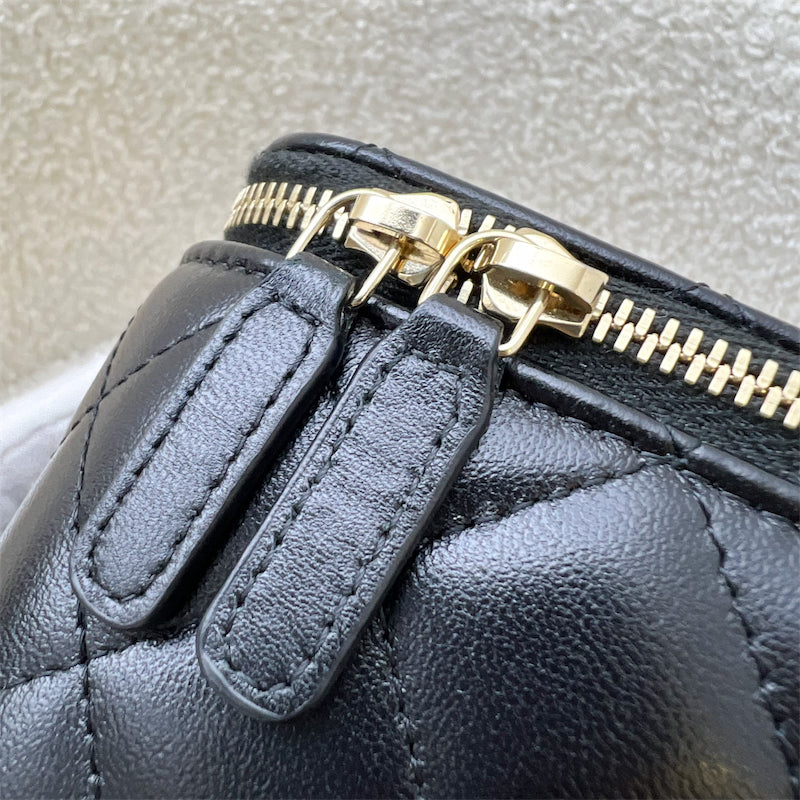 GLM-Small Vanity in Black Lambskin and LGHW (Model: AP1341)