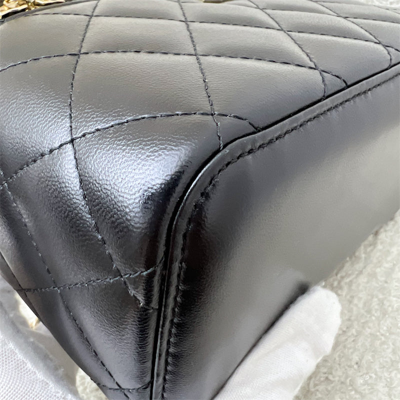 GLM-Small Vanity in Black Lambskin and LGHW (Model: AP1341)