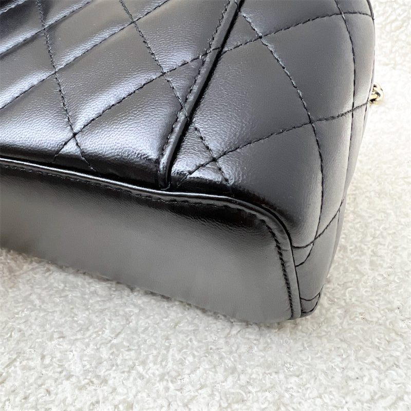 GLM-Small Vanity in Black Lambskin and LGHW (Model: AP1341)