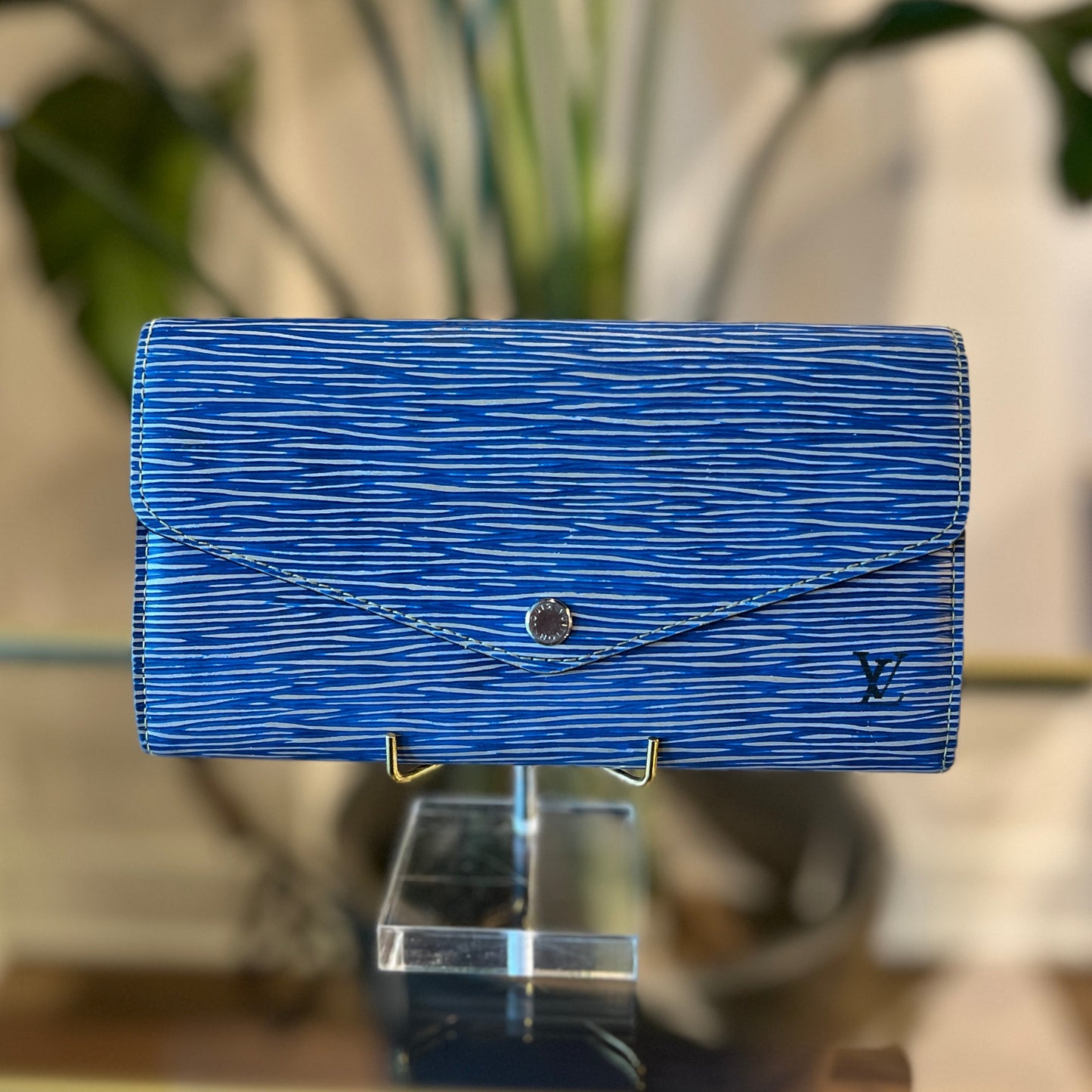 LOUIS VUITTON Blue Epi Sarah Wallet
